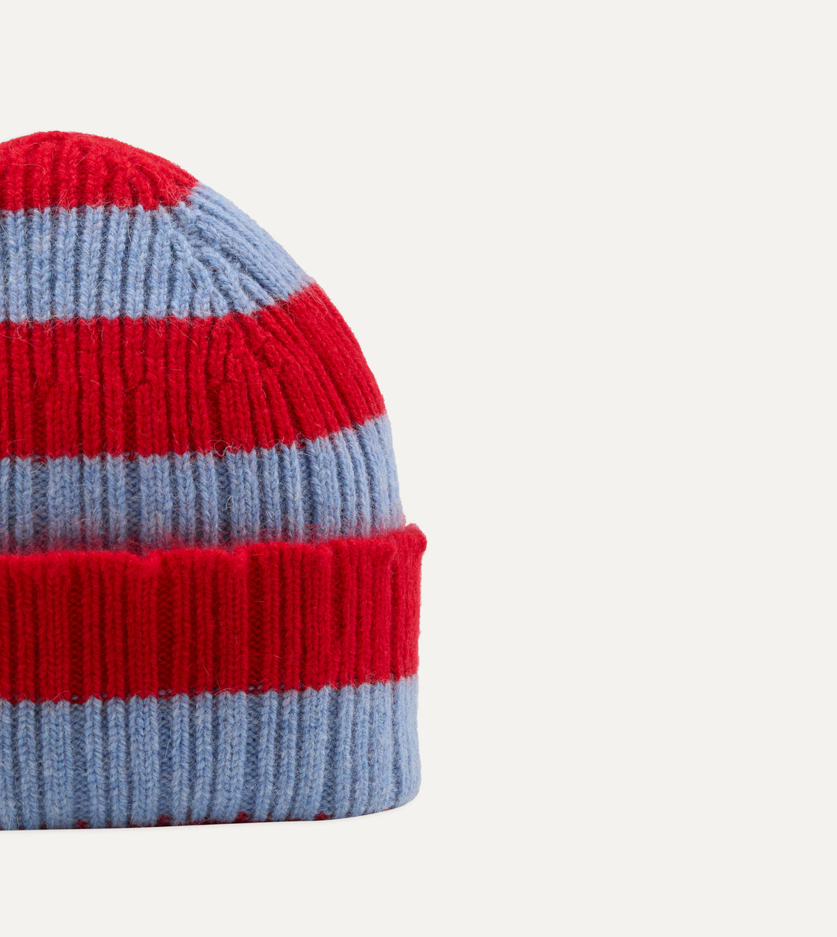 Red and Blue Stripe Geelongora Ribbed Knit Cap