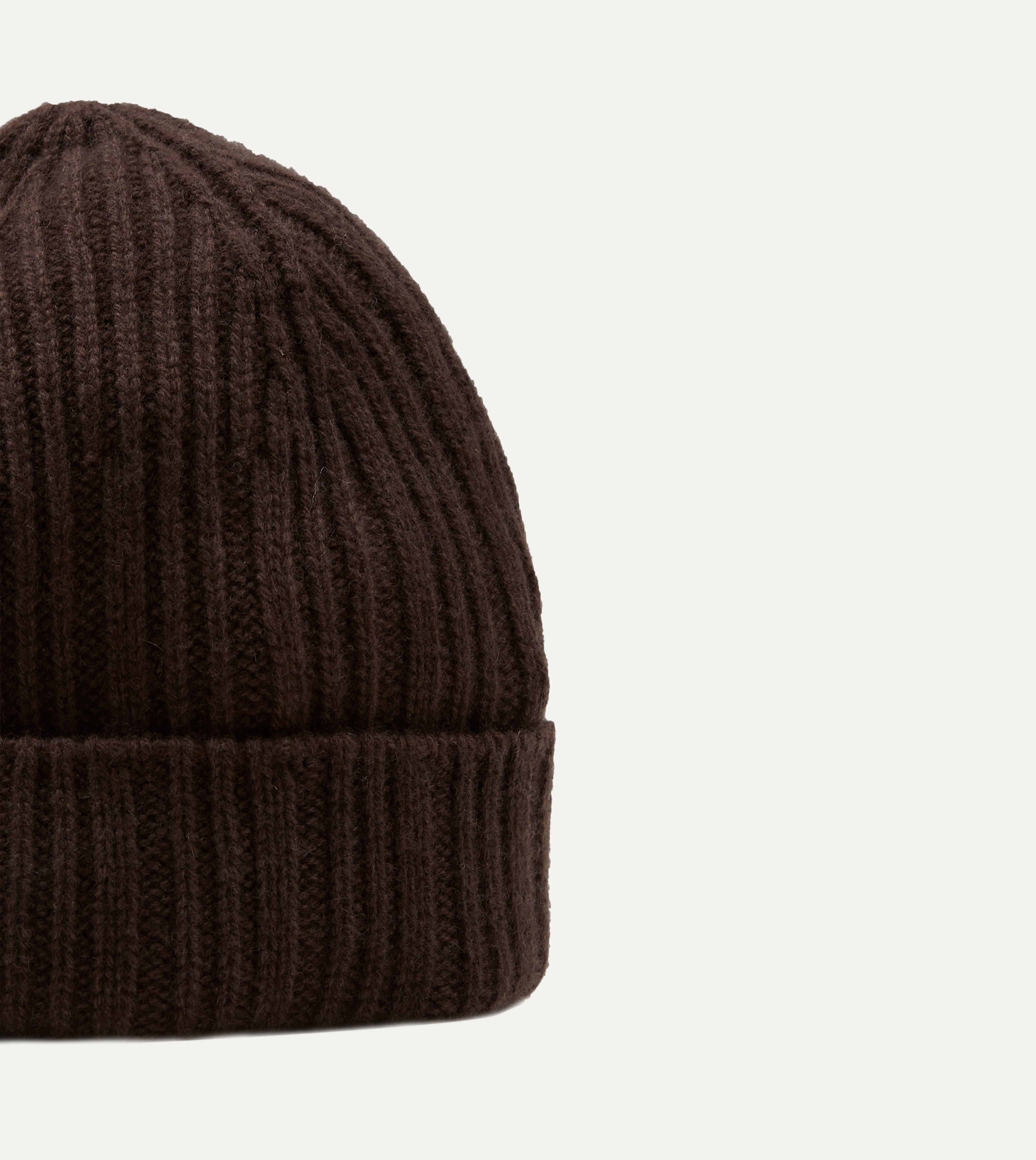 BEAMS F & Drake's Cashmere Ribbed Knit Cap – Drakes US