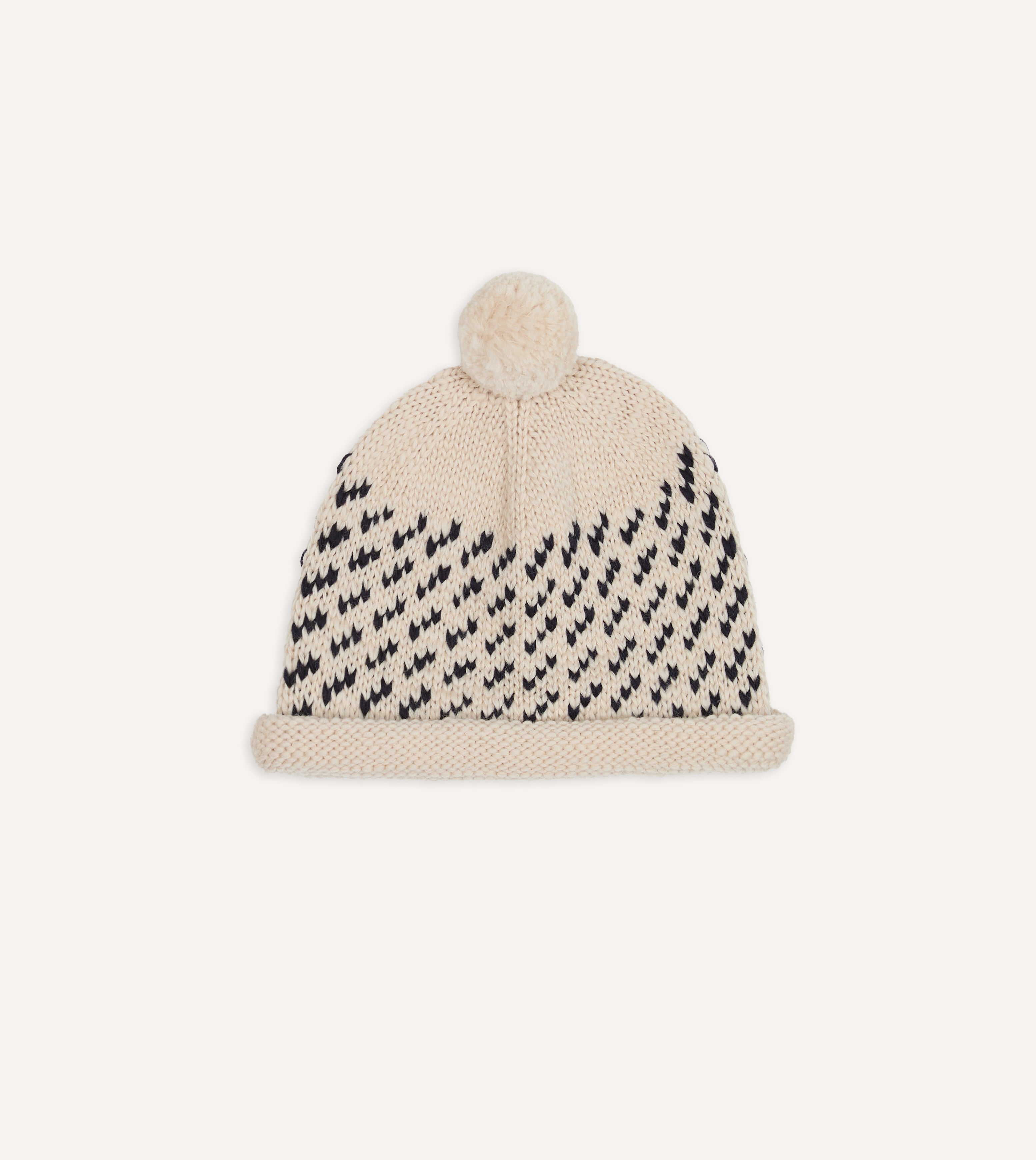 Câbleami Ecru Birdseye Wool Pom Watch Cap