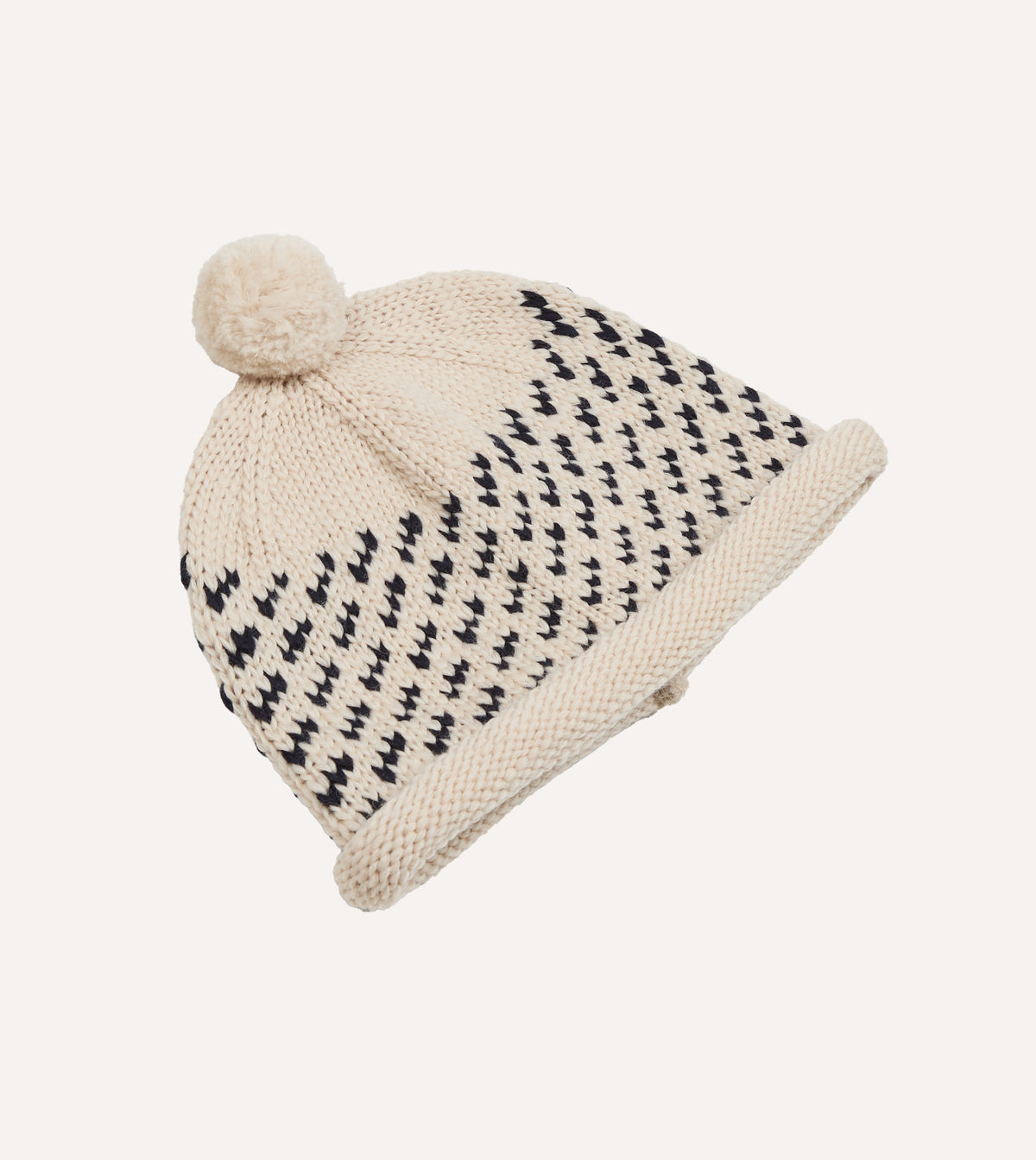 Câbleami Ecru Birdseye Wool Pom Watch Cap