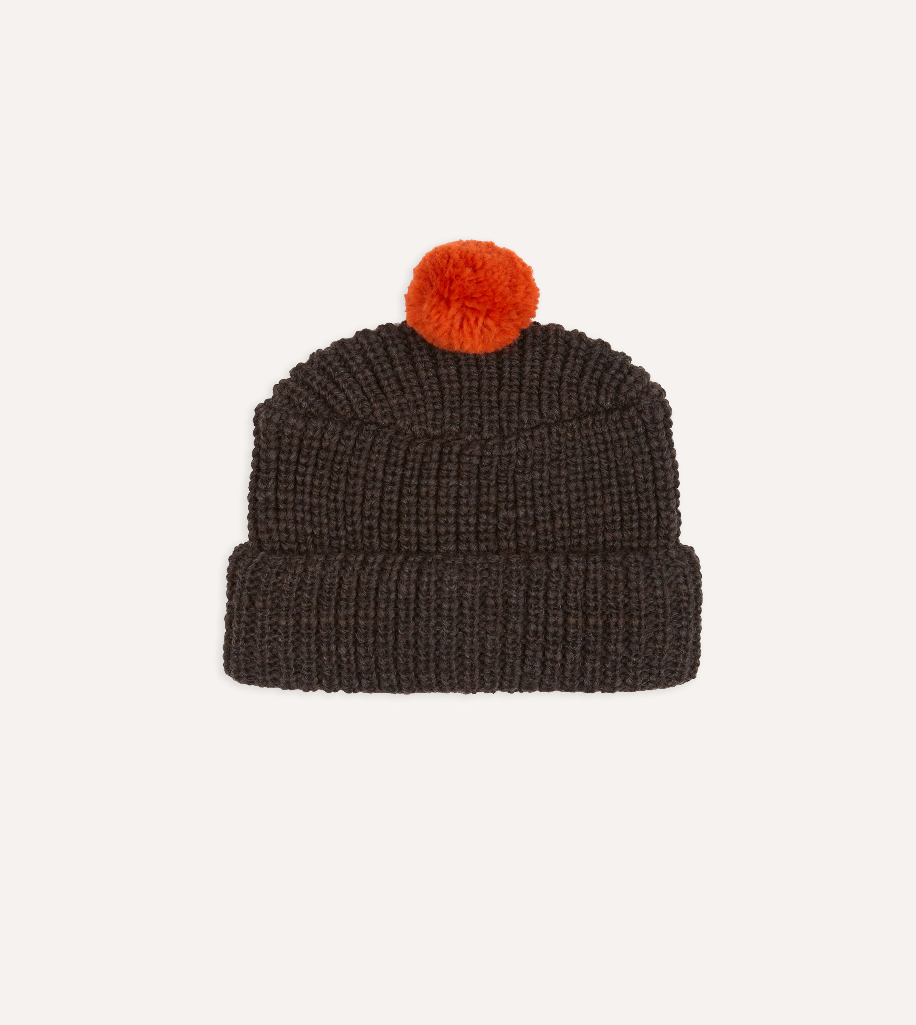 Câbleami Brown Wool Pom Watch Cap