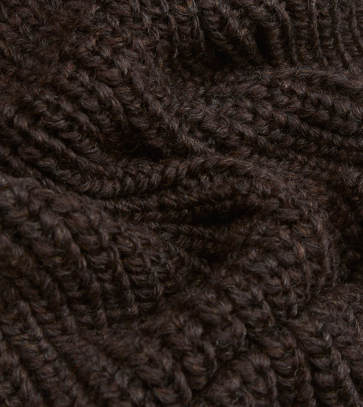 Câbleami Brown Wool Pom Watch Cap