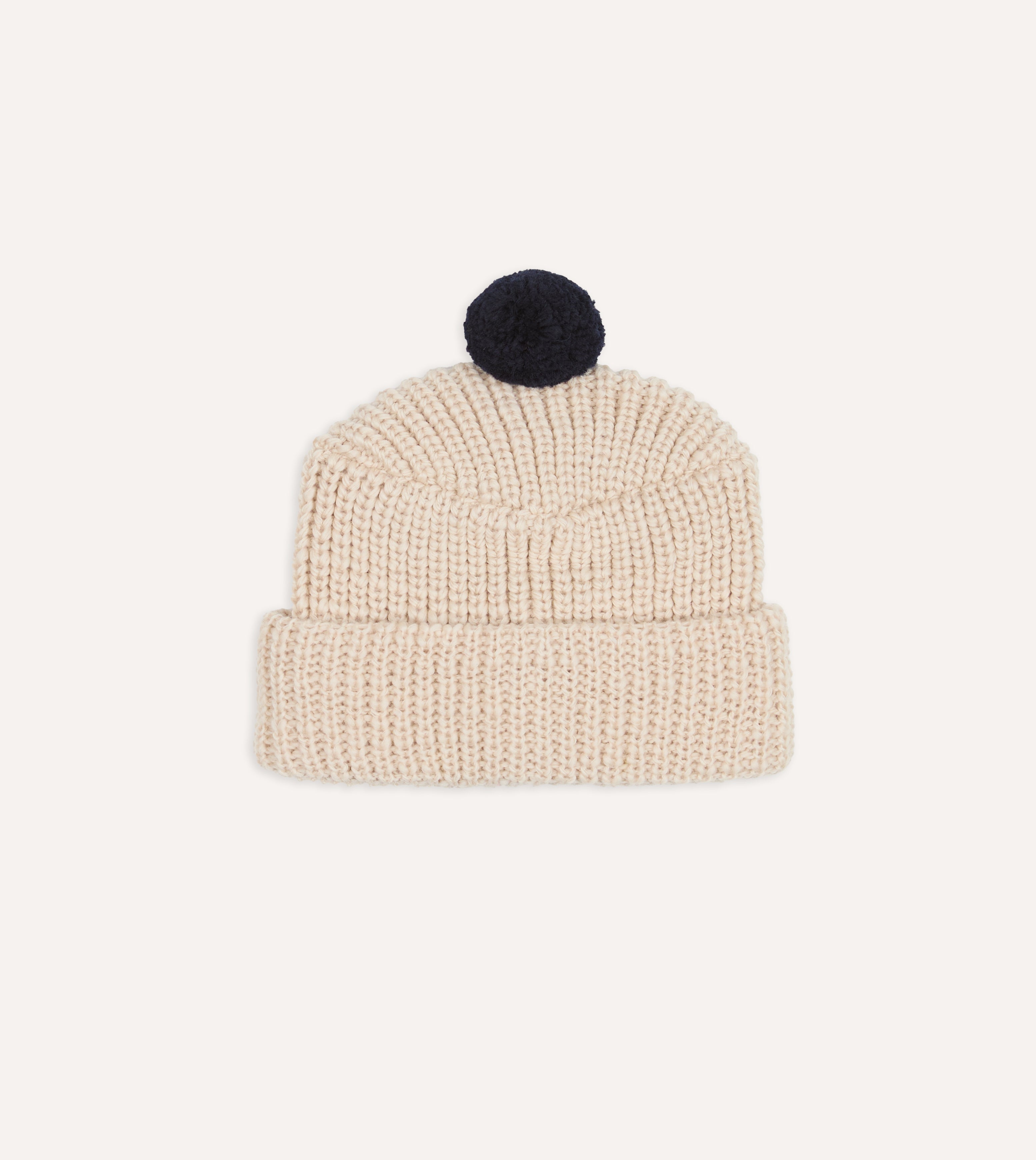 Câbleami Ecru Wool Pom Watch Cap