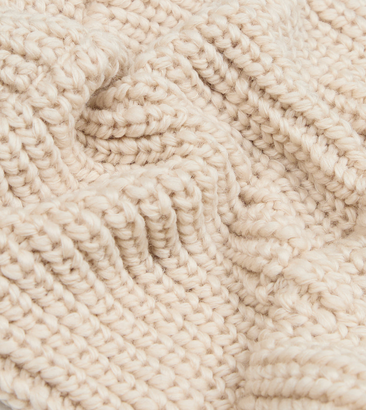Câbleami Ecru Wool Pom Watch Cap