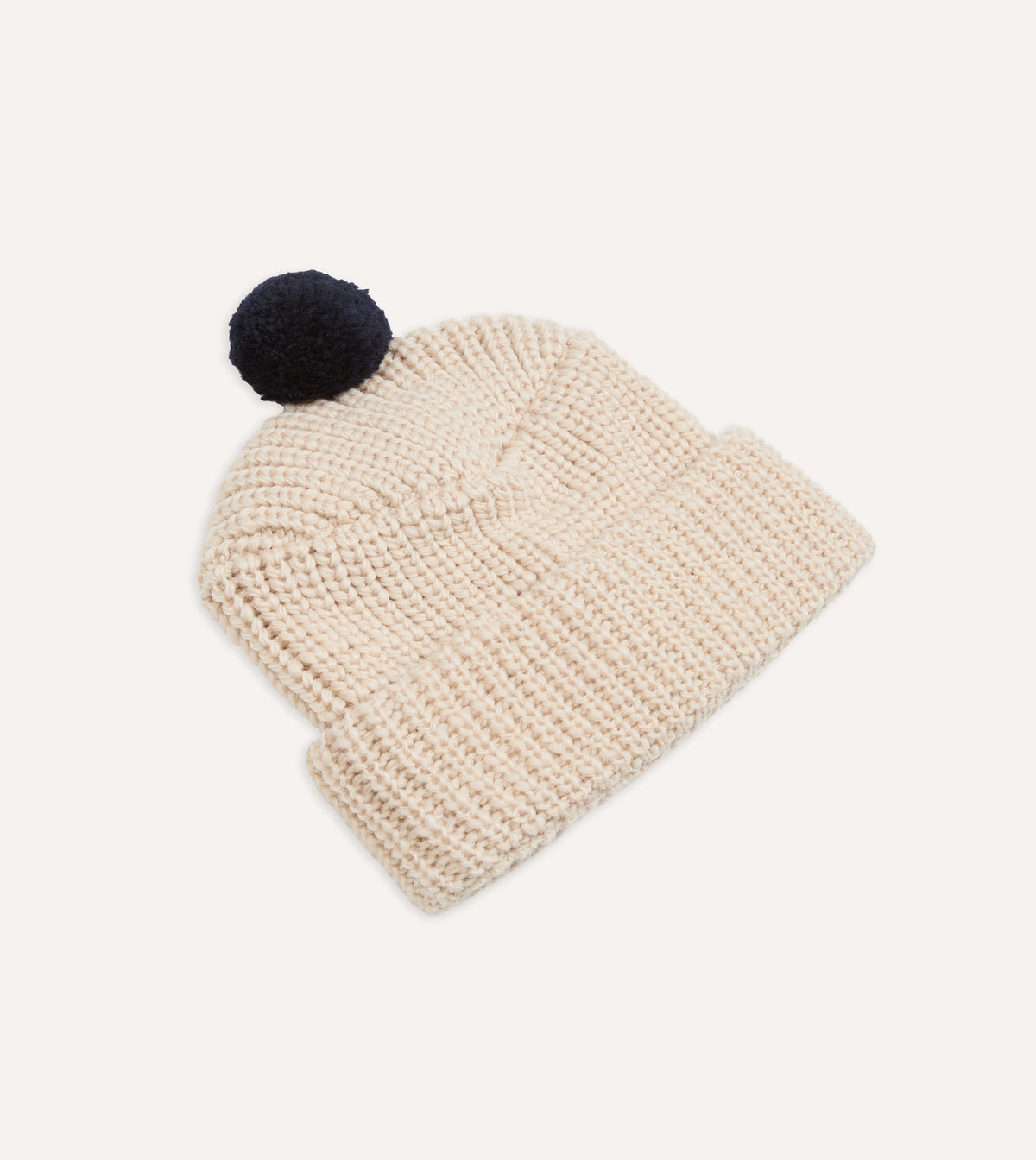 Câbleami Ecru Wool Pom Watch Cap