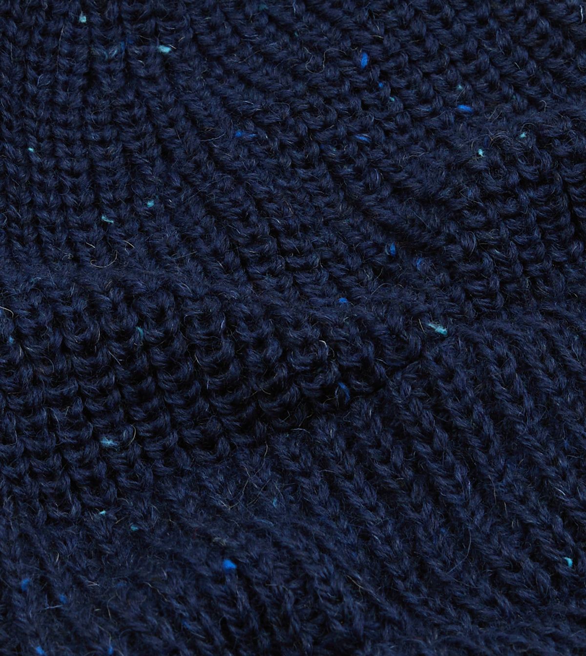 Navy Wool Large Rib Knit Cap