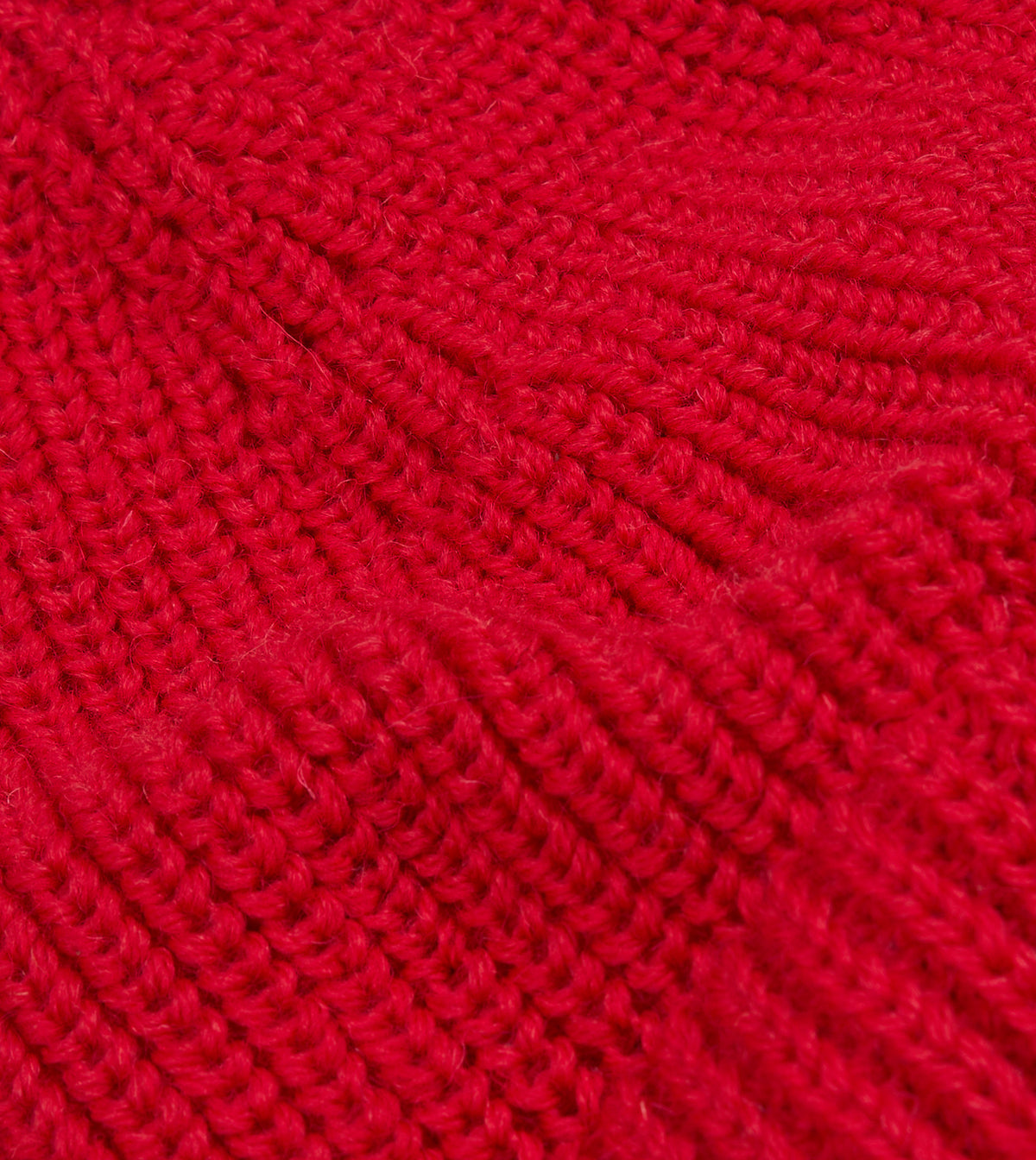 Red Wool Large Rib Knit Cap