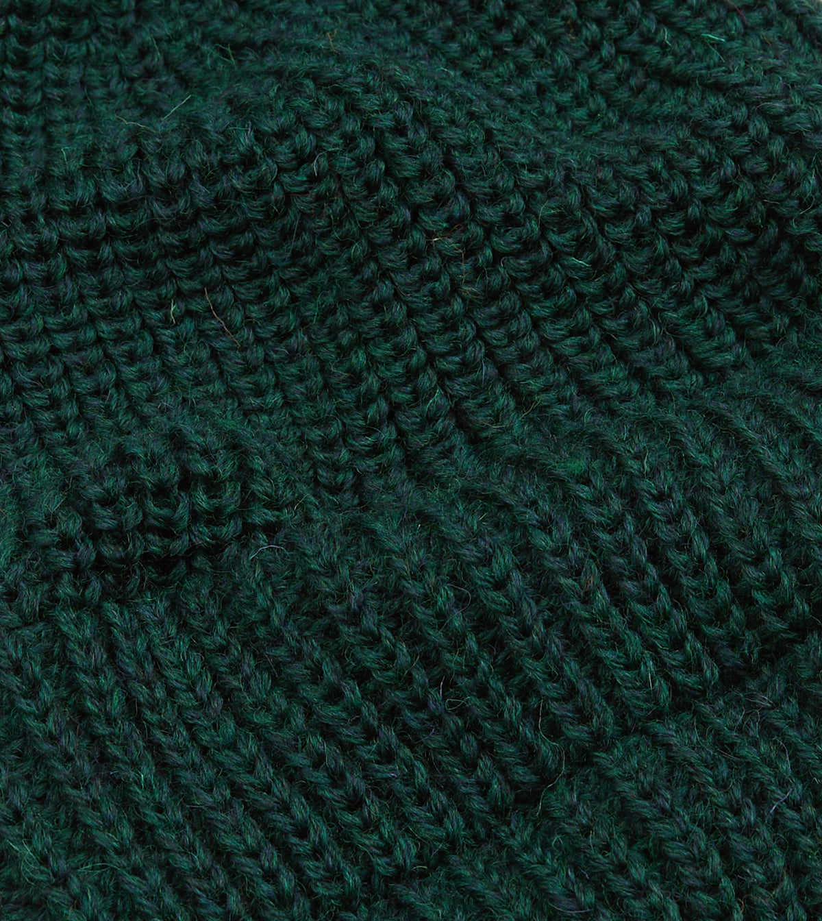 Green Wool Large Rib Knit Cap