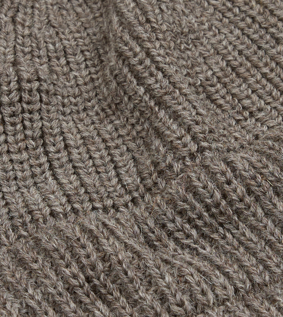 Grey Wool Large Rib Knit Cap