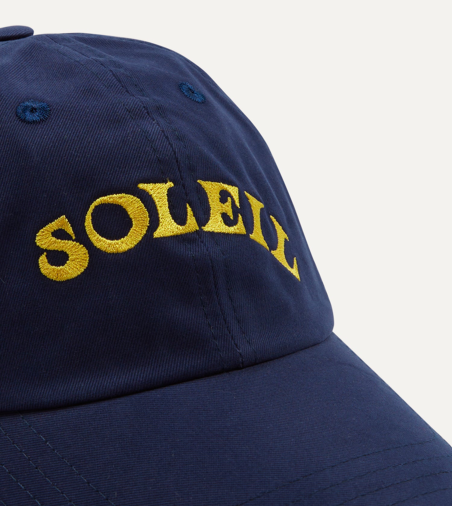 Navy Soleil Cotton Twill Baseball Cap