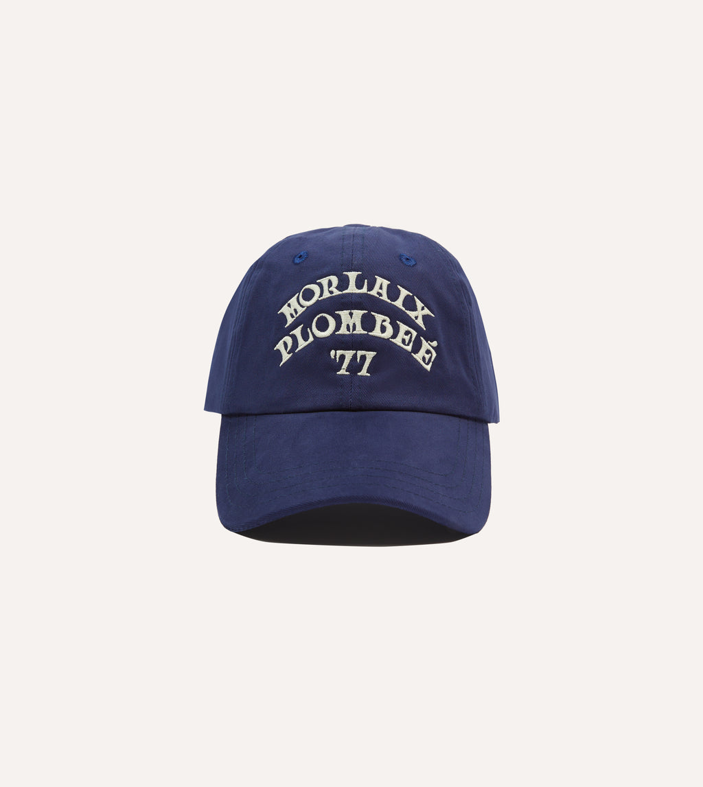 Navy Morlaix Plombeé '77 Cotton Twill Baseball Cap – Drakes US