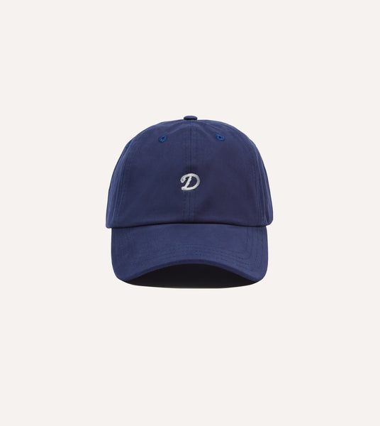 Navy Chainstitch 'D' Cotton Twill Baseball Cap – Drakes US