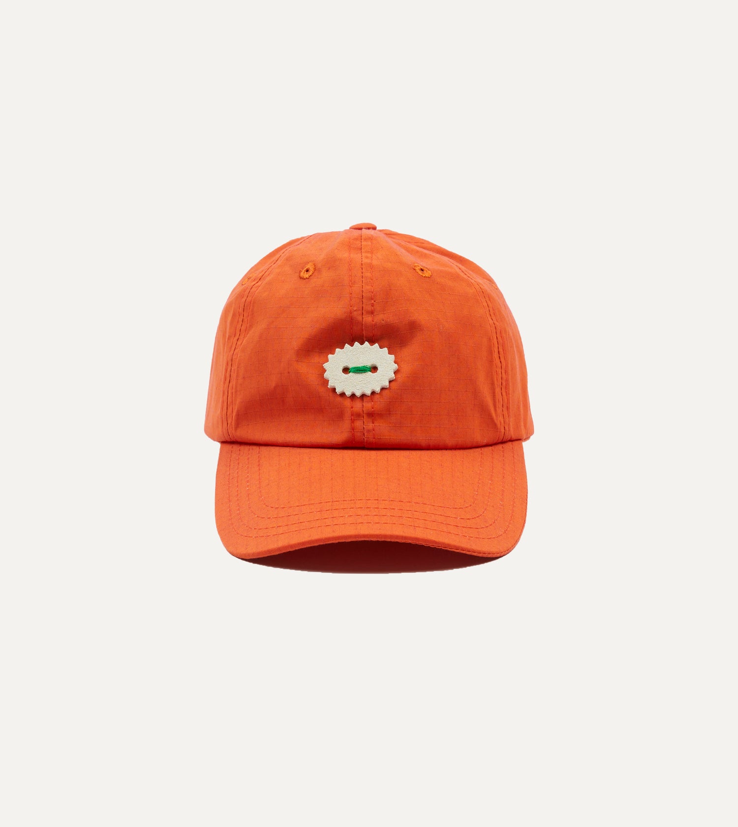 Orange Waxed Ripstop Cotton Baseball Cap