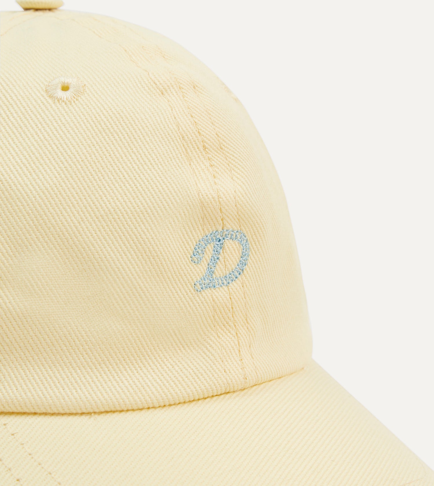 Yellow Chainstitch 'D' Cotton Twill Baseball Cap