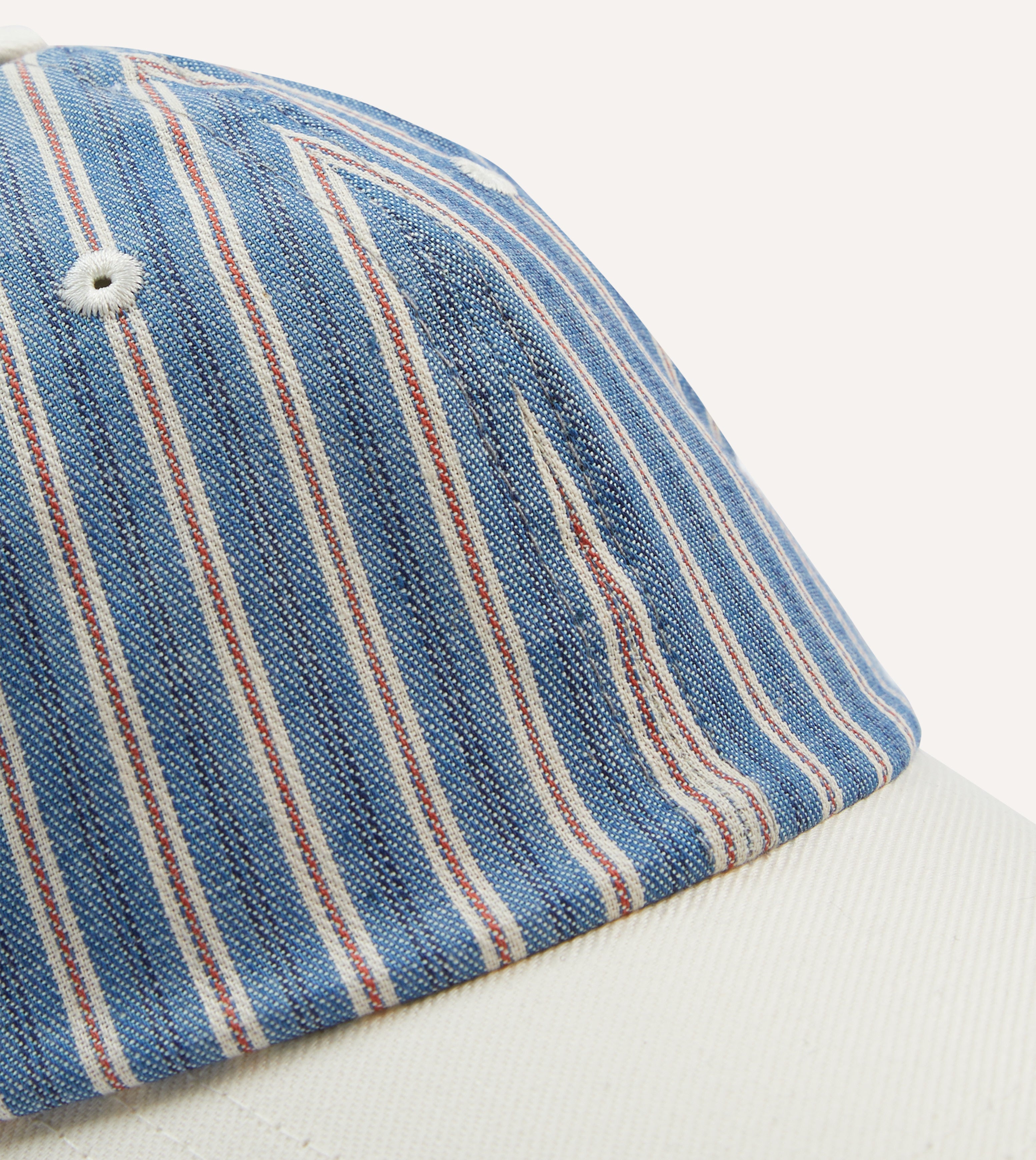 Indigo Stripe Cotton Baseball Cap