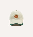 Ecru Flower Cotton Twill Baseball Cap