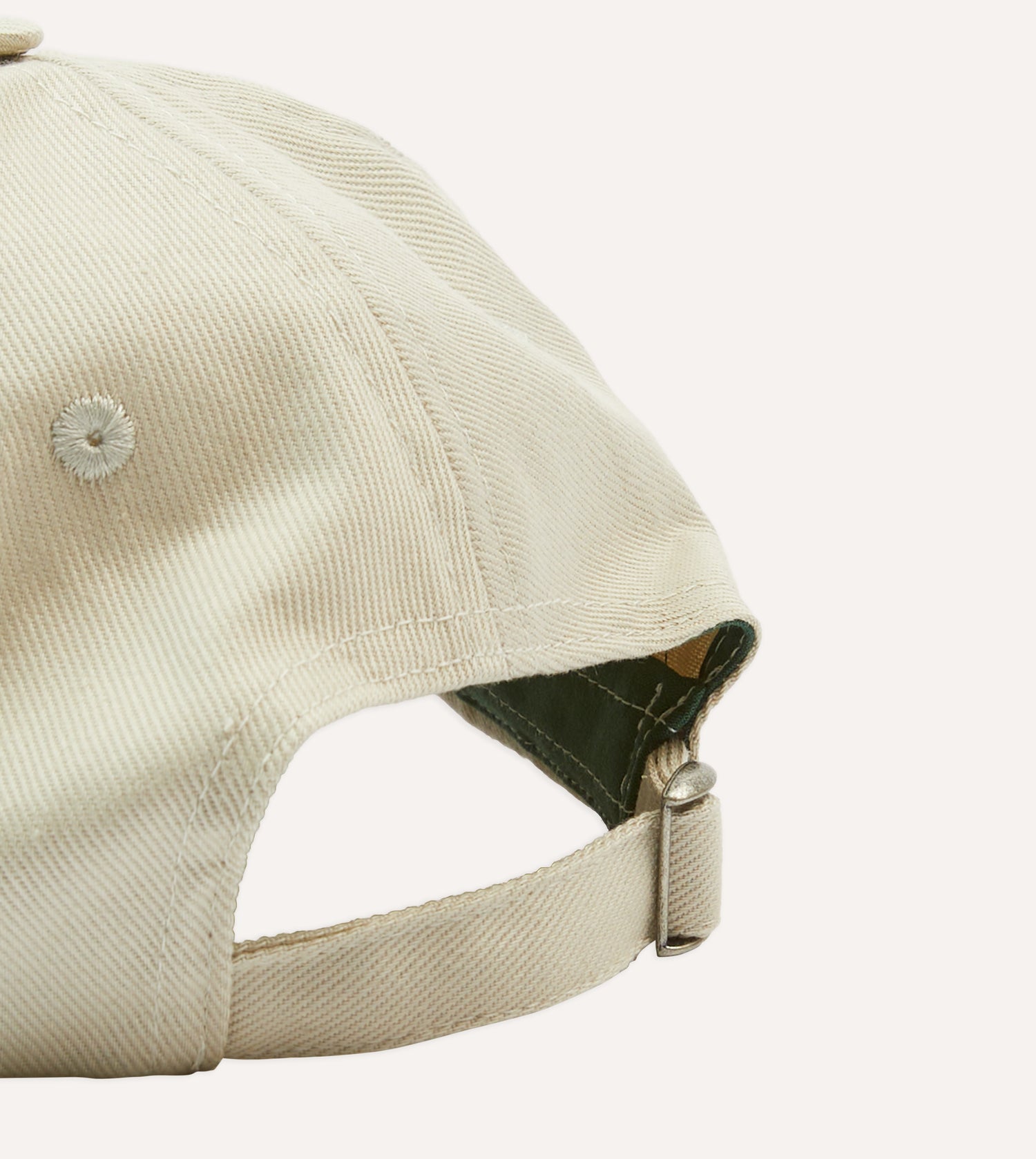 Ecru Flower Cotton Twill Baseball Cap