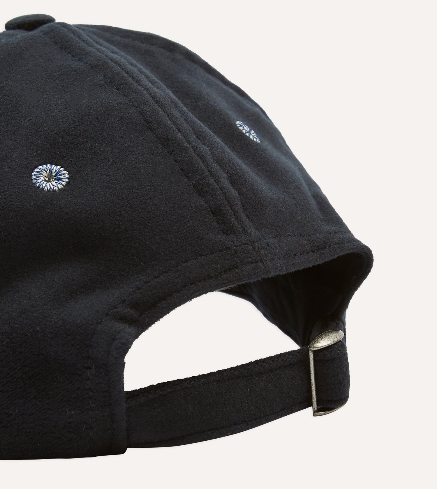 Navy Horse Emblem Moleskin Baseball Cap