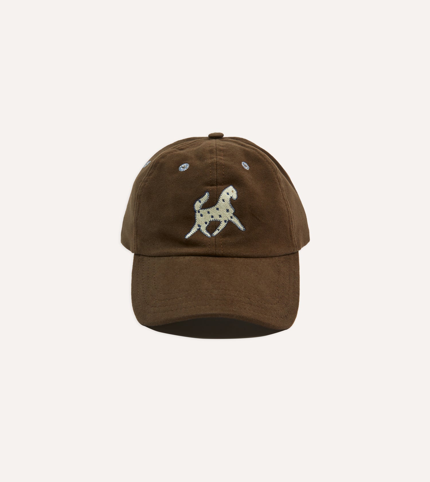 Brown Horse Emblem Moleskin Baseball Cap
