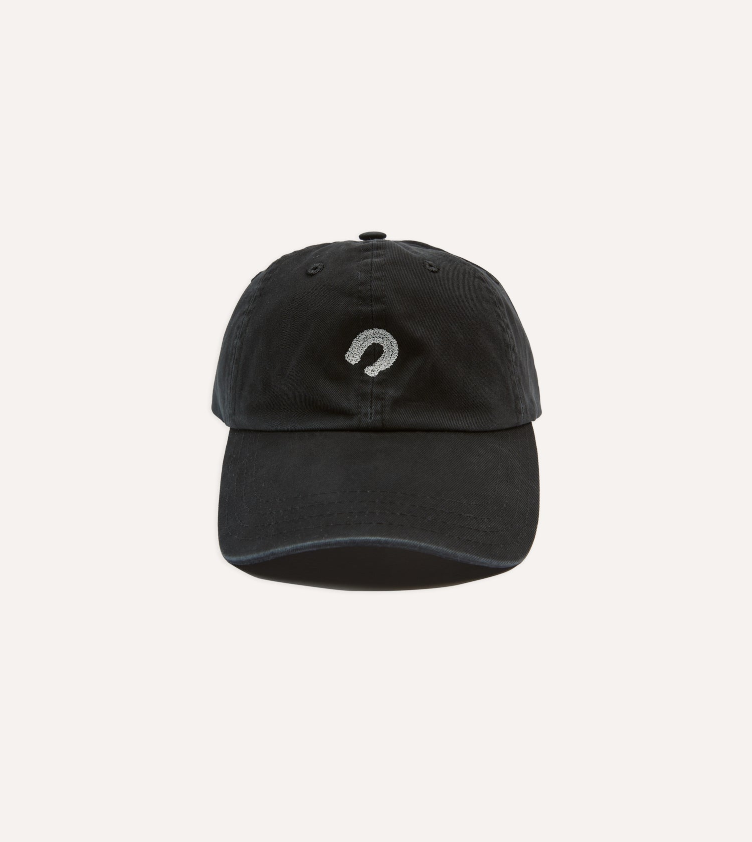 Black Horseshoe Cotton Twill Baseball Cap