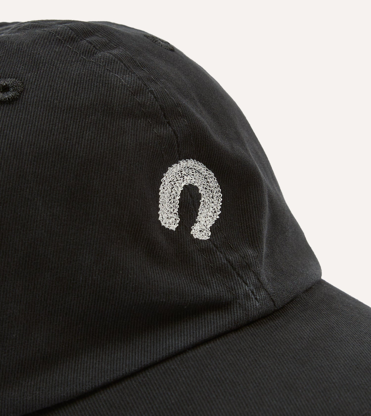 Black Horseshoe Cotton Twill Baseball Cap