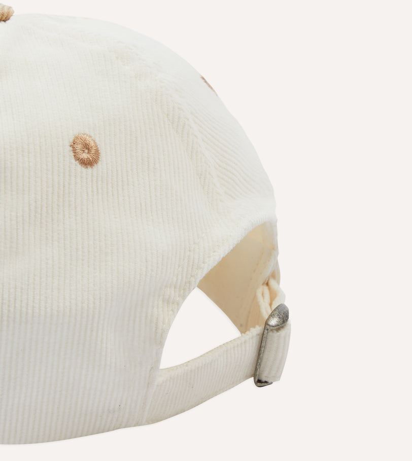 Ecru Motel Cotton Corduroy Baseball Cap