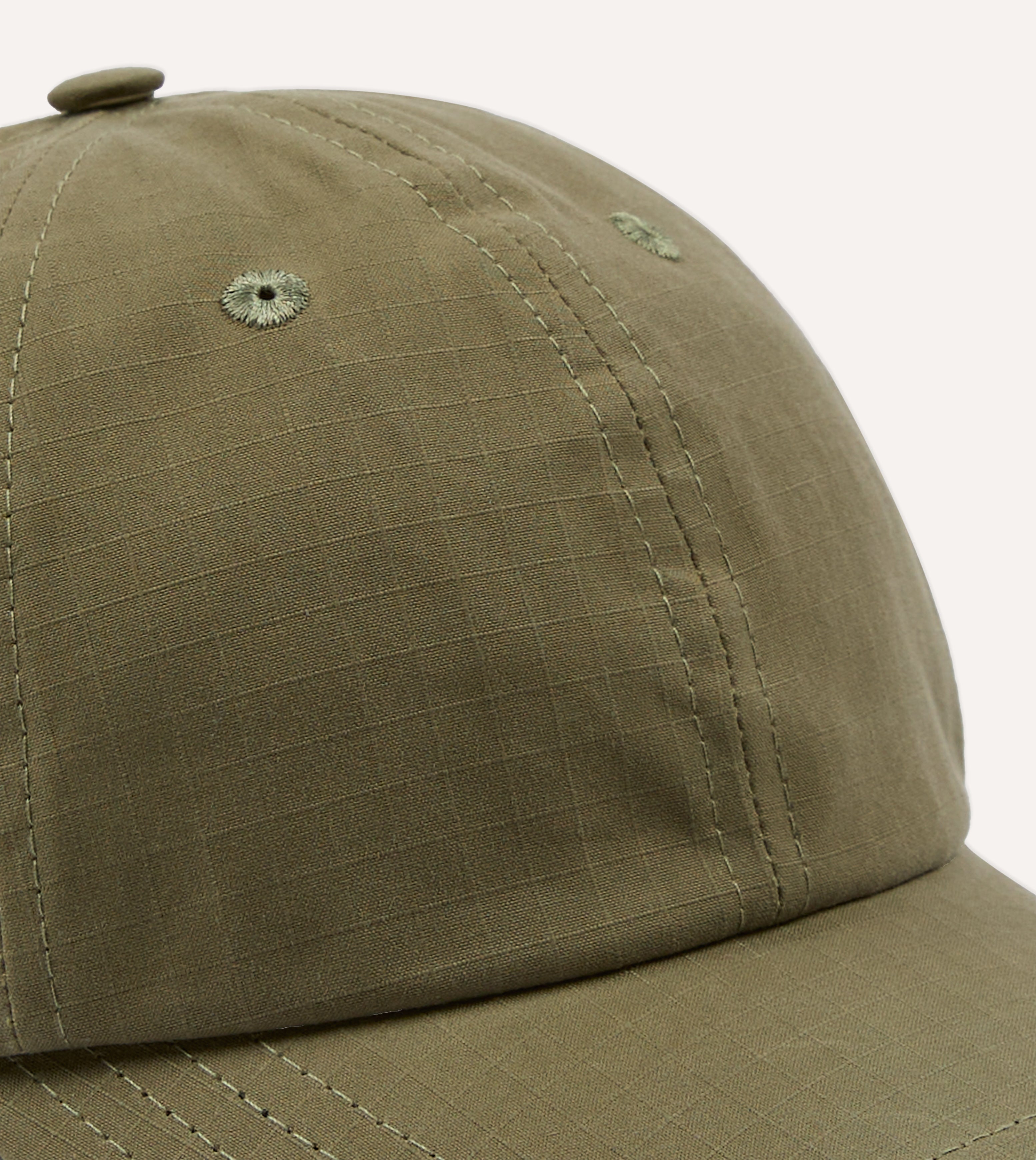 Khaki Green Ripstop Cotton Baseball Cap