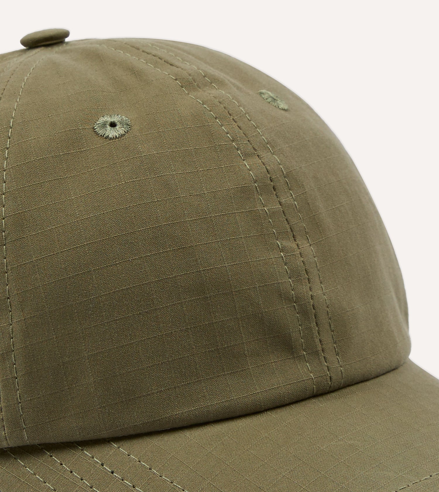 Khaki Green Ripstop Cotton Baseball Cap