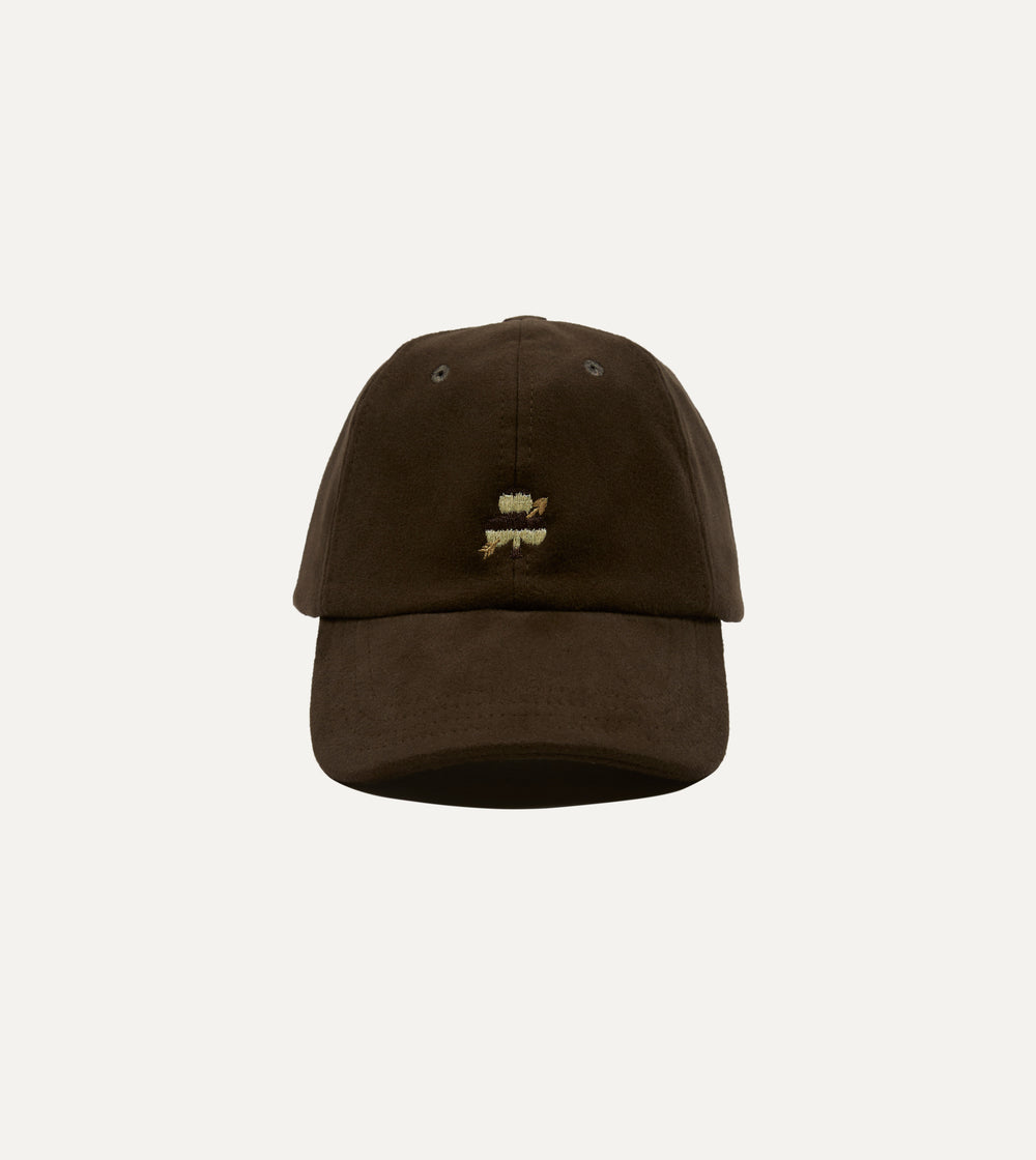 Drake's by A. Levine Brown Moleskin Club Motif Baseball Cap