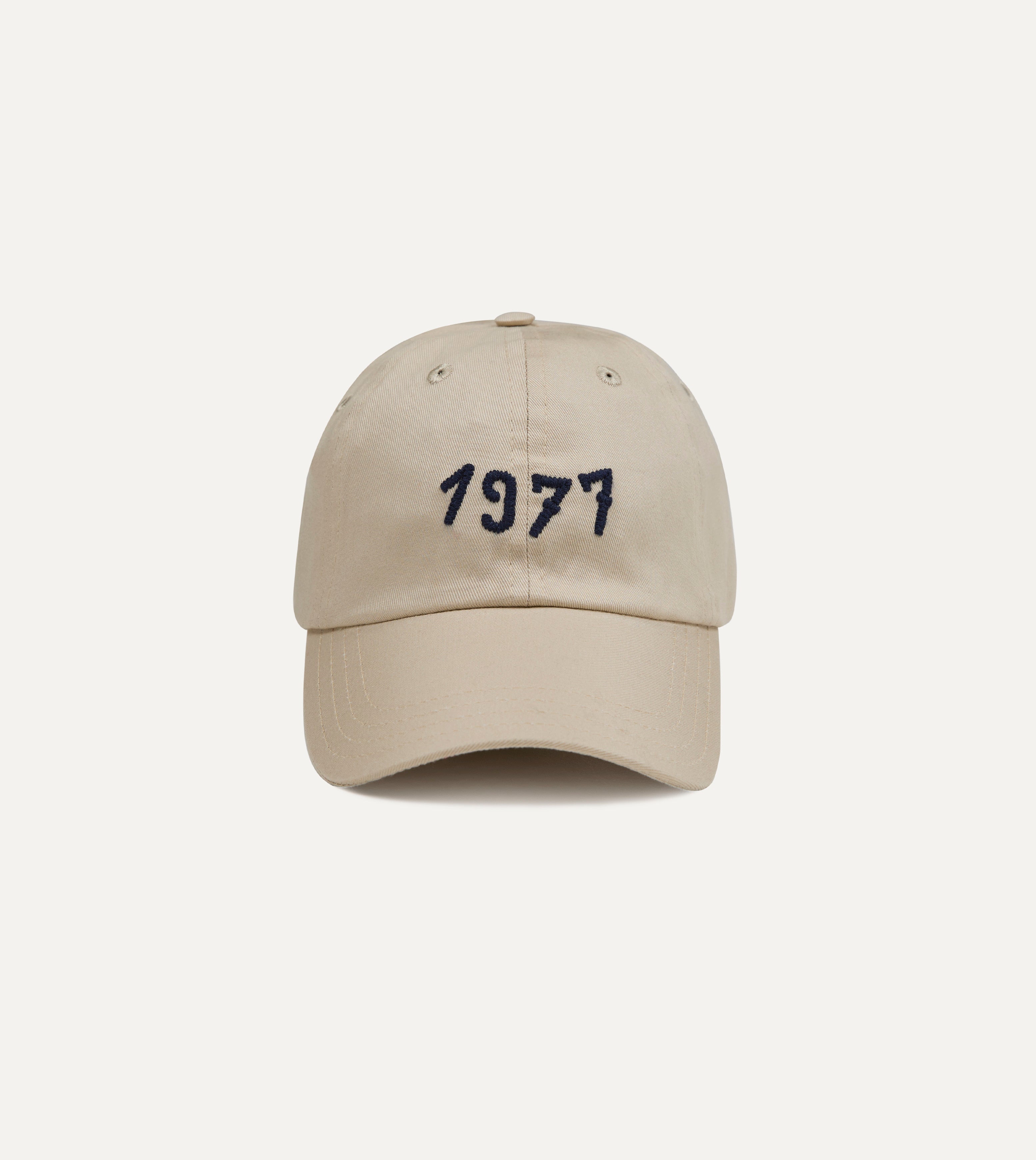 Ecru Chainstitch '1977' Cotton Twill Baseball Cap