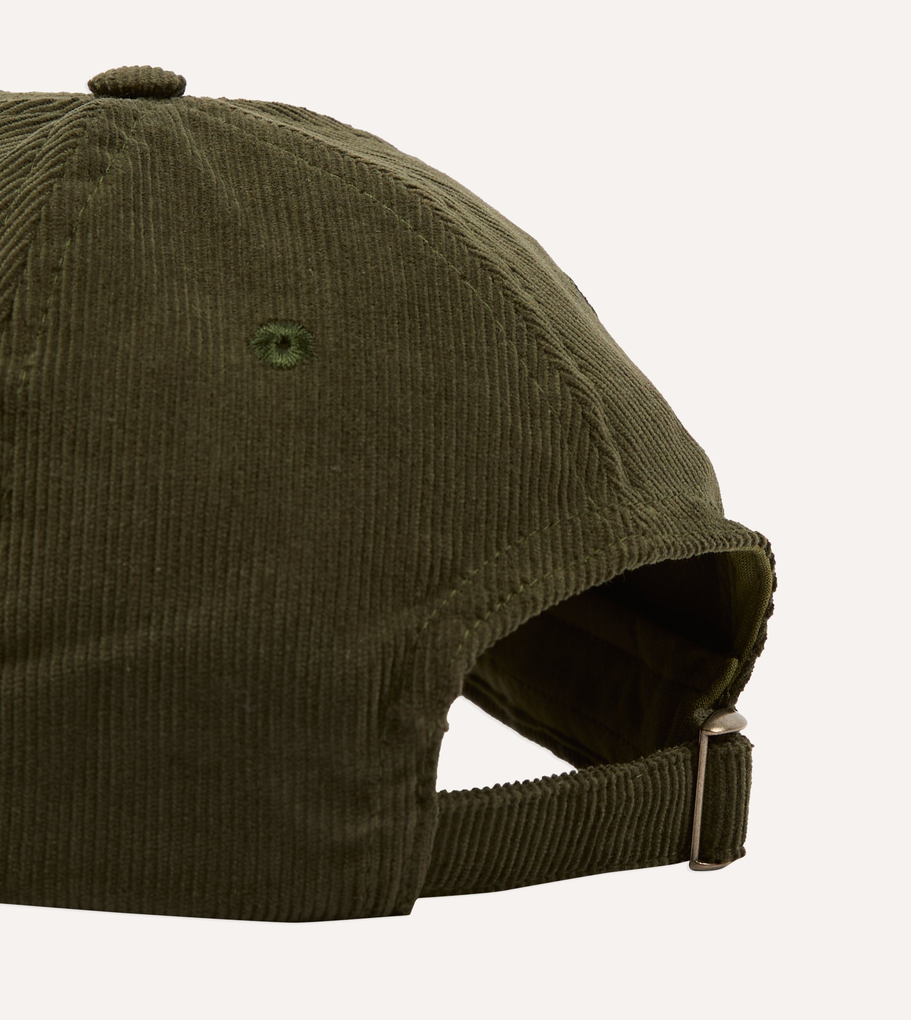 Olive 'Blackthorn' Cotton Needlecord Baseball Cap – Drakes US