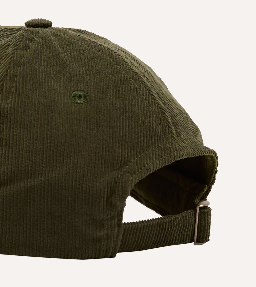 Olive 'Blackthorn' Cotton Needlecord Baseball Cap