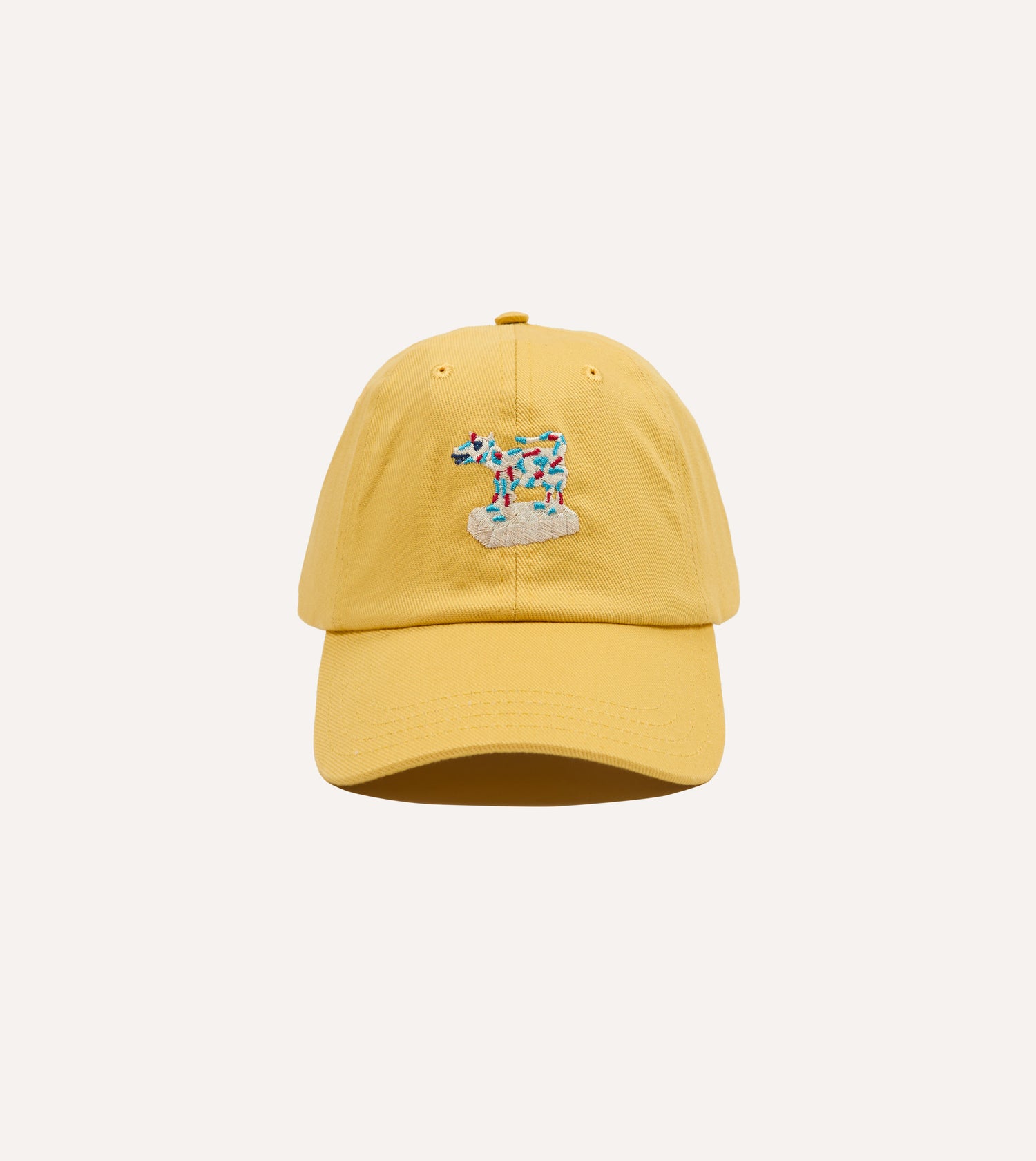 Yellow 'Cow Figurine' Cotton Twill Baseball Cap