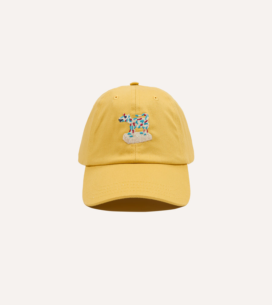 Yellow 'Cow Figurine' Cotton Twill Baseball Cap