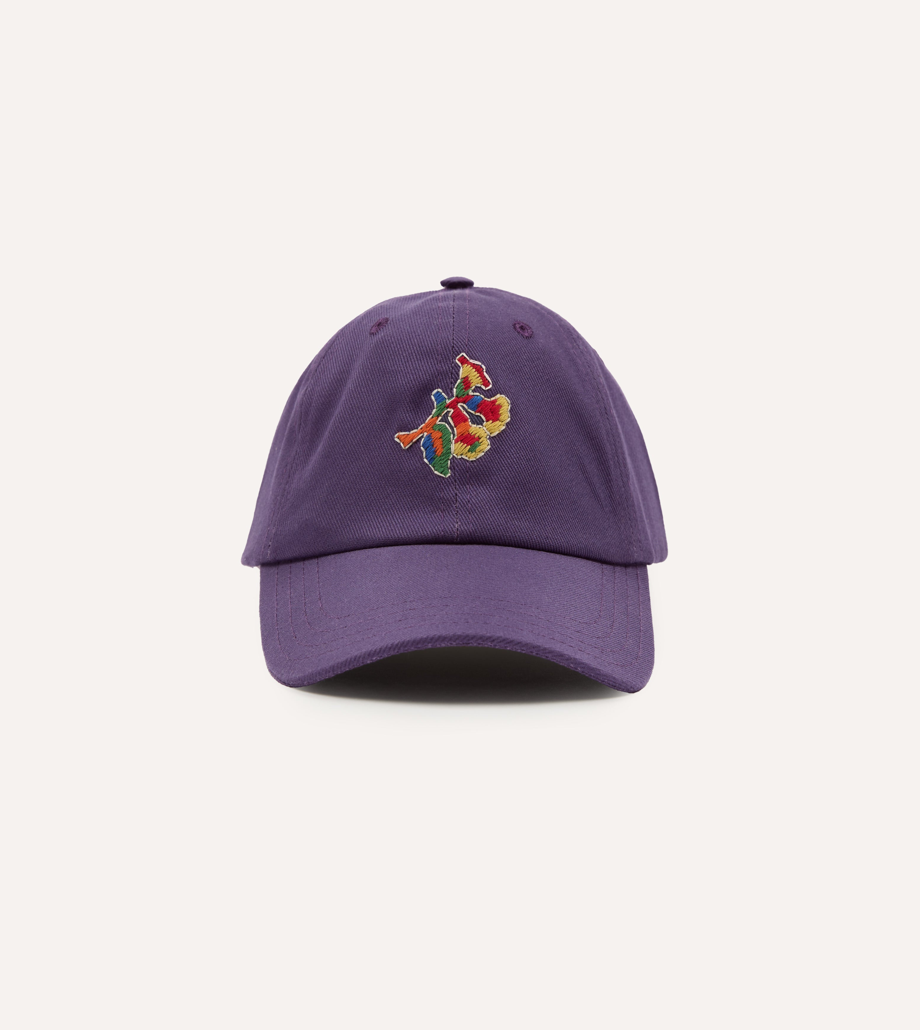 Purple 'Tapisserie' Cotton Twill Baseball Cap