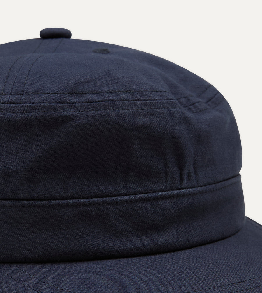 Câbleami Navy Light Back Satin Cotton Metro Hat
