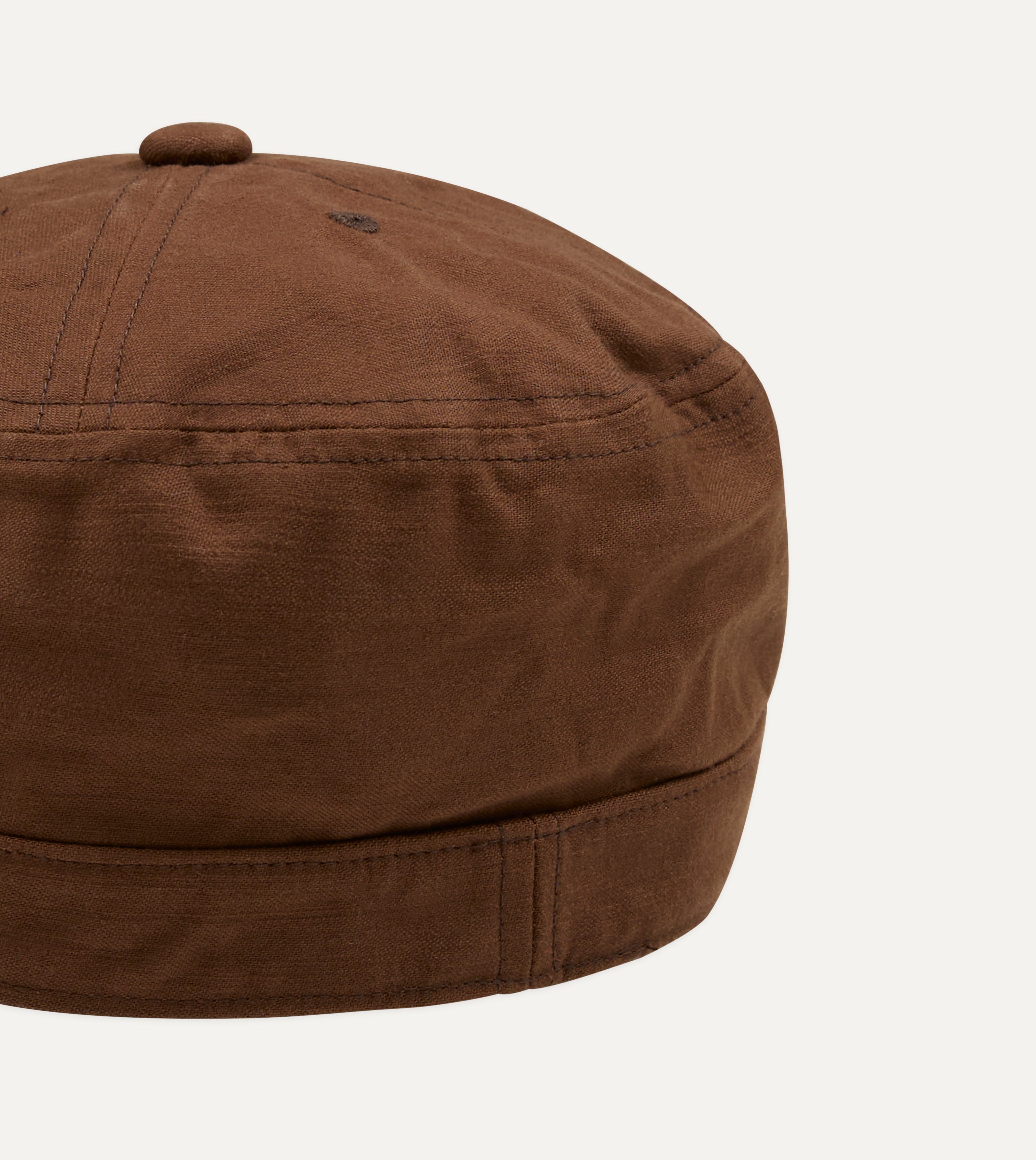 Câbleami Brown Light Back Satin Cotton Metro Hat – Drakes US