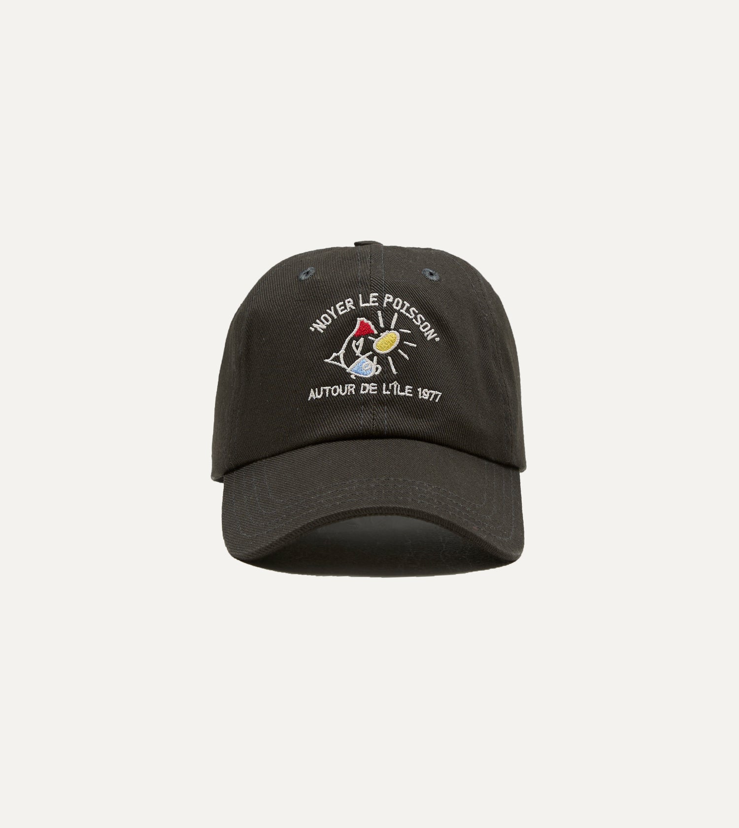 Black 'Noyer Le Poisson' Cotton Baseball Cap
