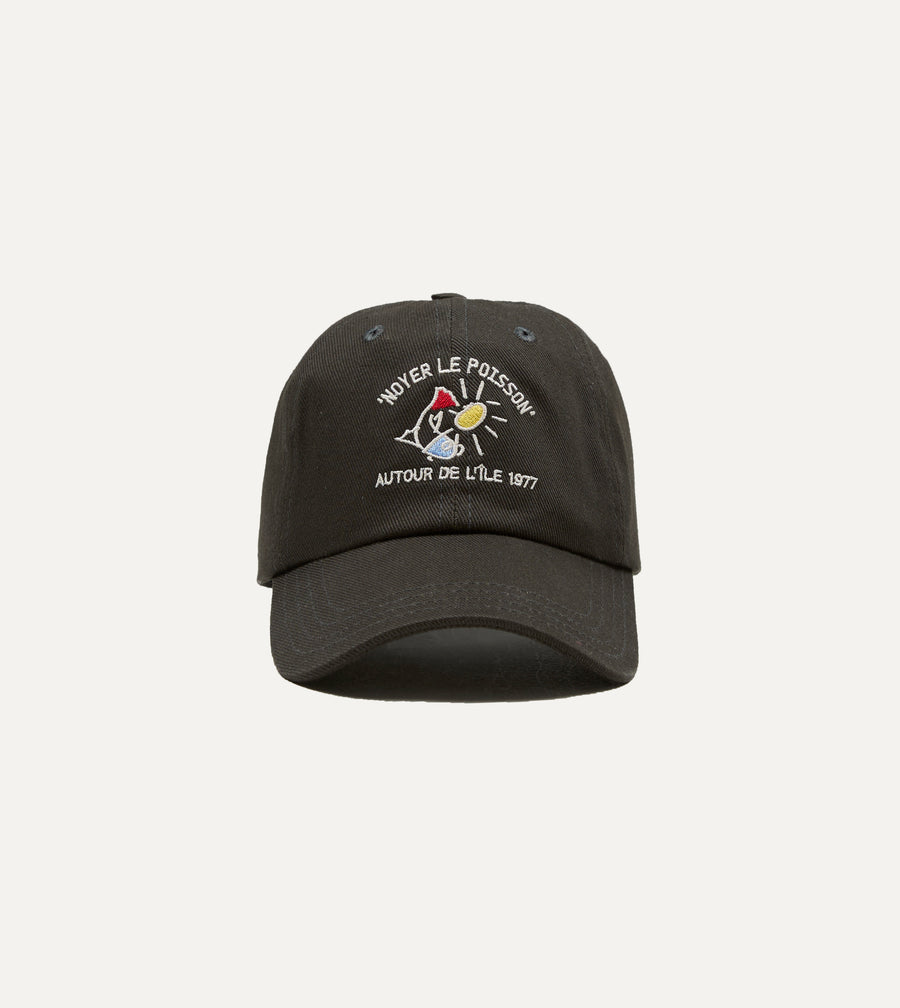 Black 'Noyer Le Poisson' Cotton Baseball Cap