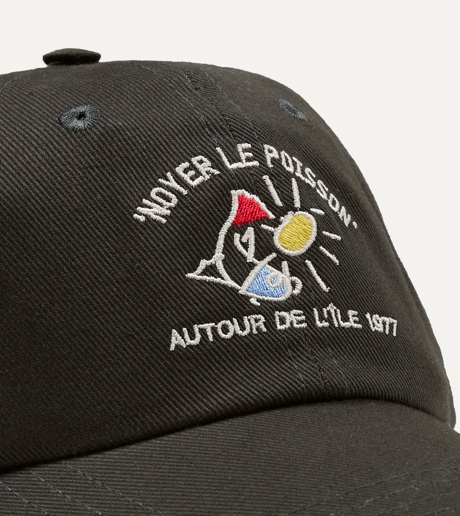 Black 'Noyer Le Poisson' Cotton Baseball Cap