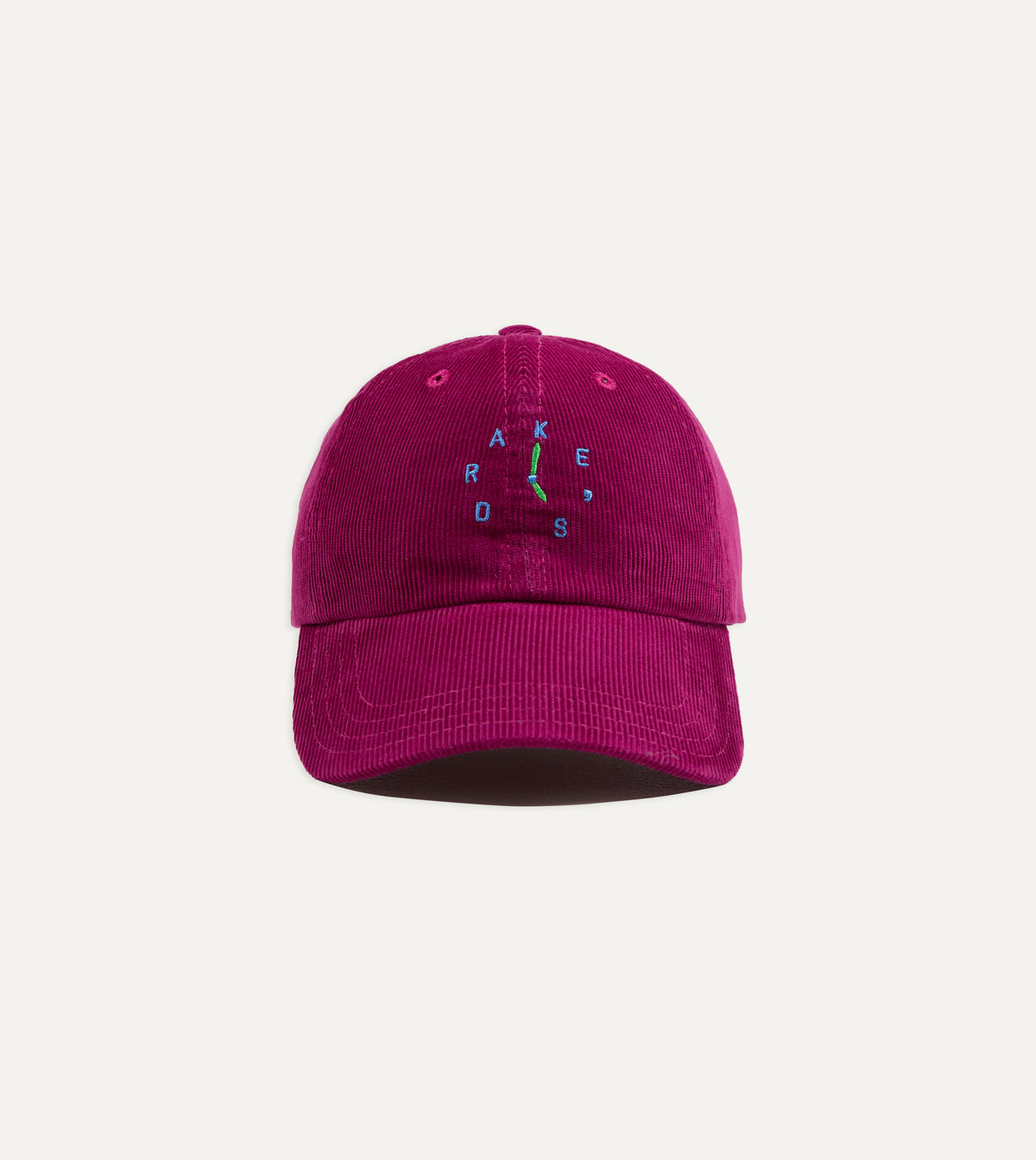 Magenta 'Clock' Cotton Corduroy Baseball Cap