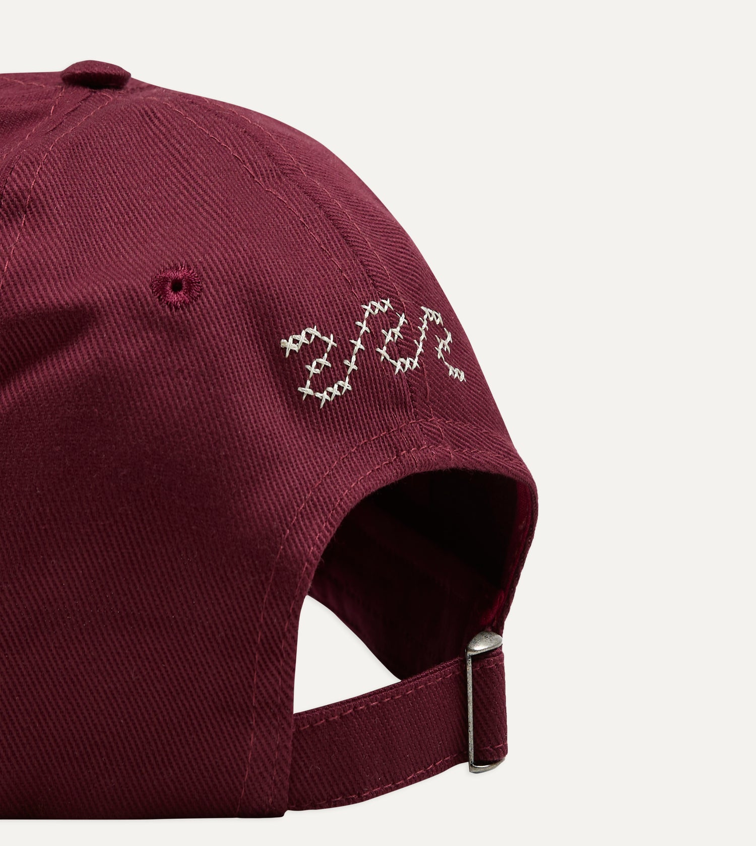 Burgundy Cross-Stitch 'D' Cotton Twill Baseball Cap