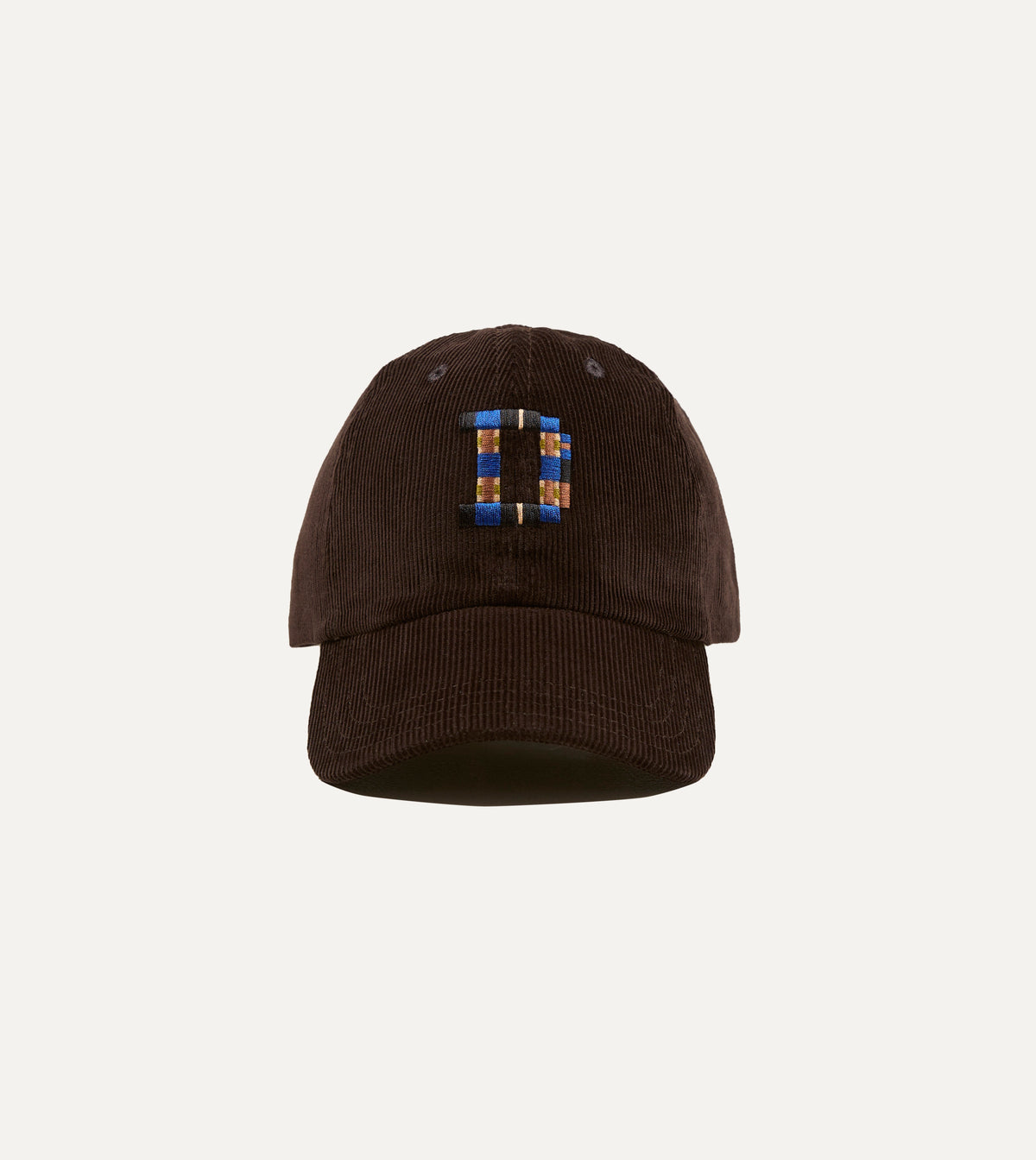 Brown 'D' Emblem Cotton Corduroy Baseball Cap