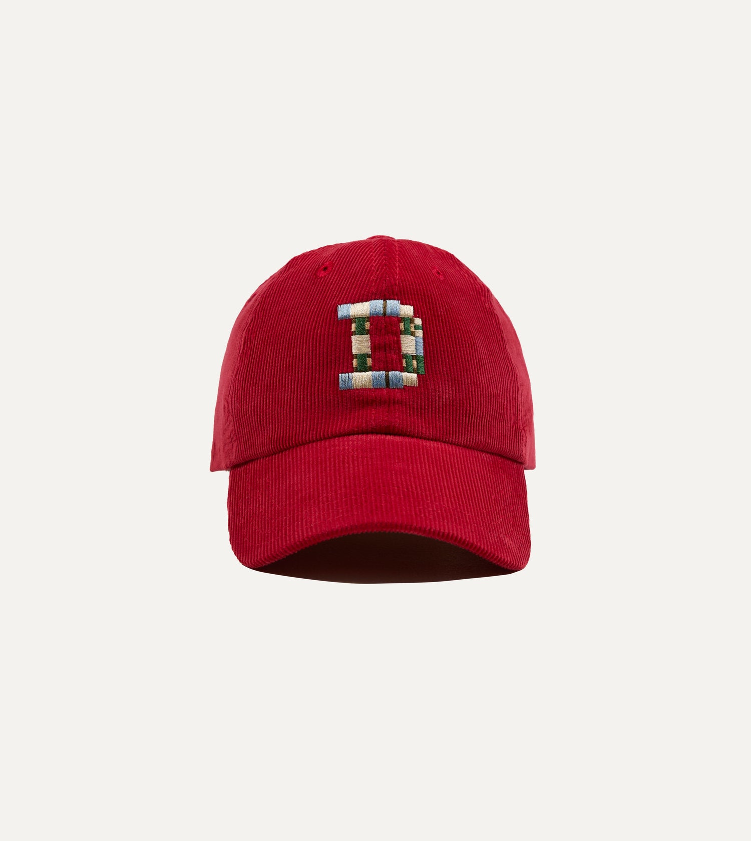 Red 'D' Emblem Cotton Corduroy Baseball Cap