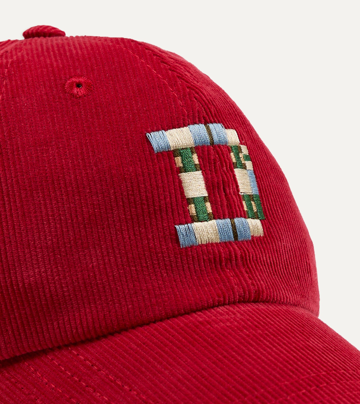 Red 'D' Emblem Cotton Corduroy Baseball Cap