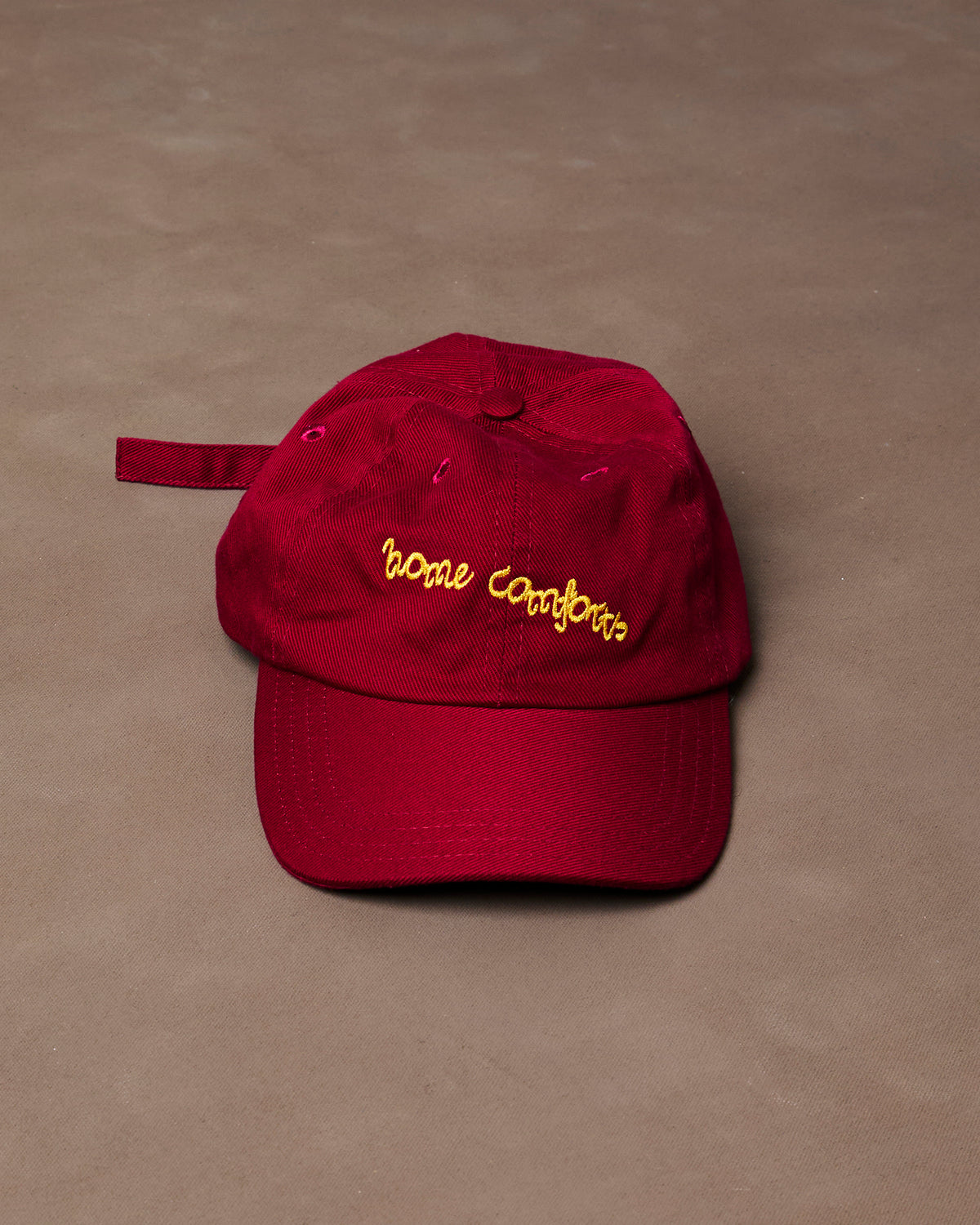 Red 'Home Comforts' Cotton Twill Baseball Cap