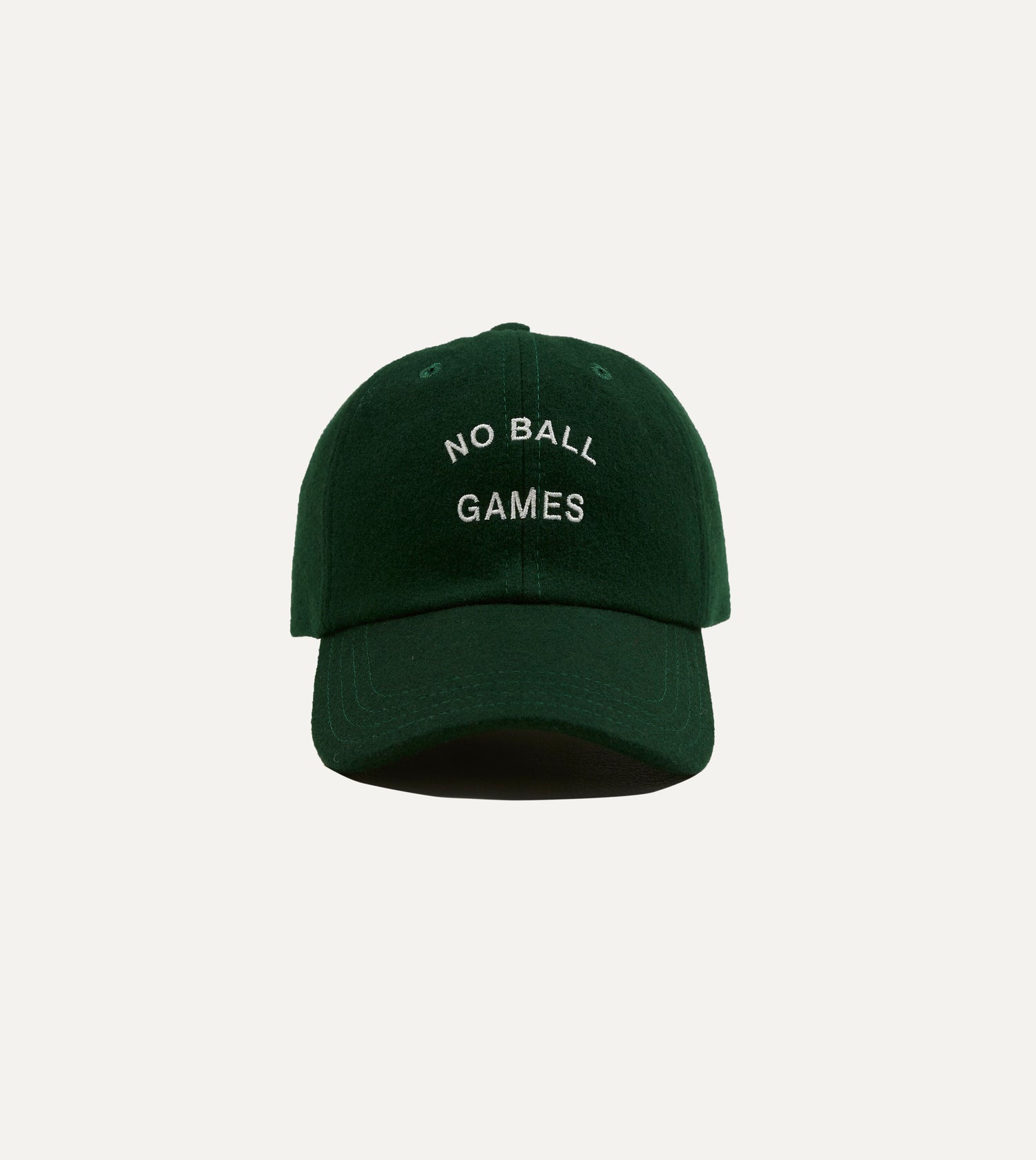 Green 'No Ball Games' Merino Wool Baseball Cap