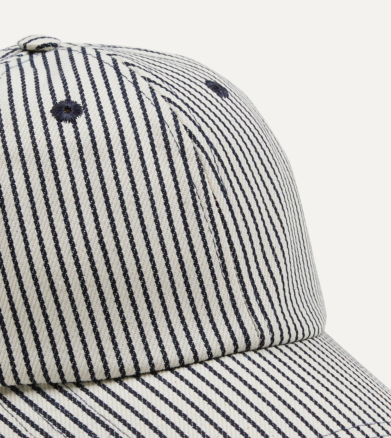 Navy Stripe Cotton Baseball Cap