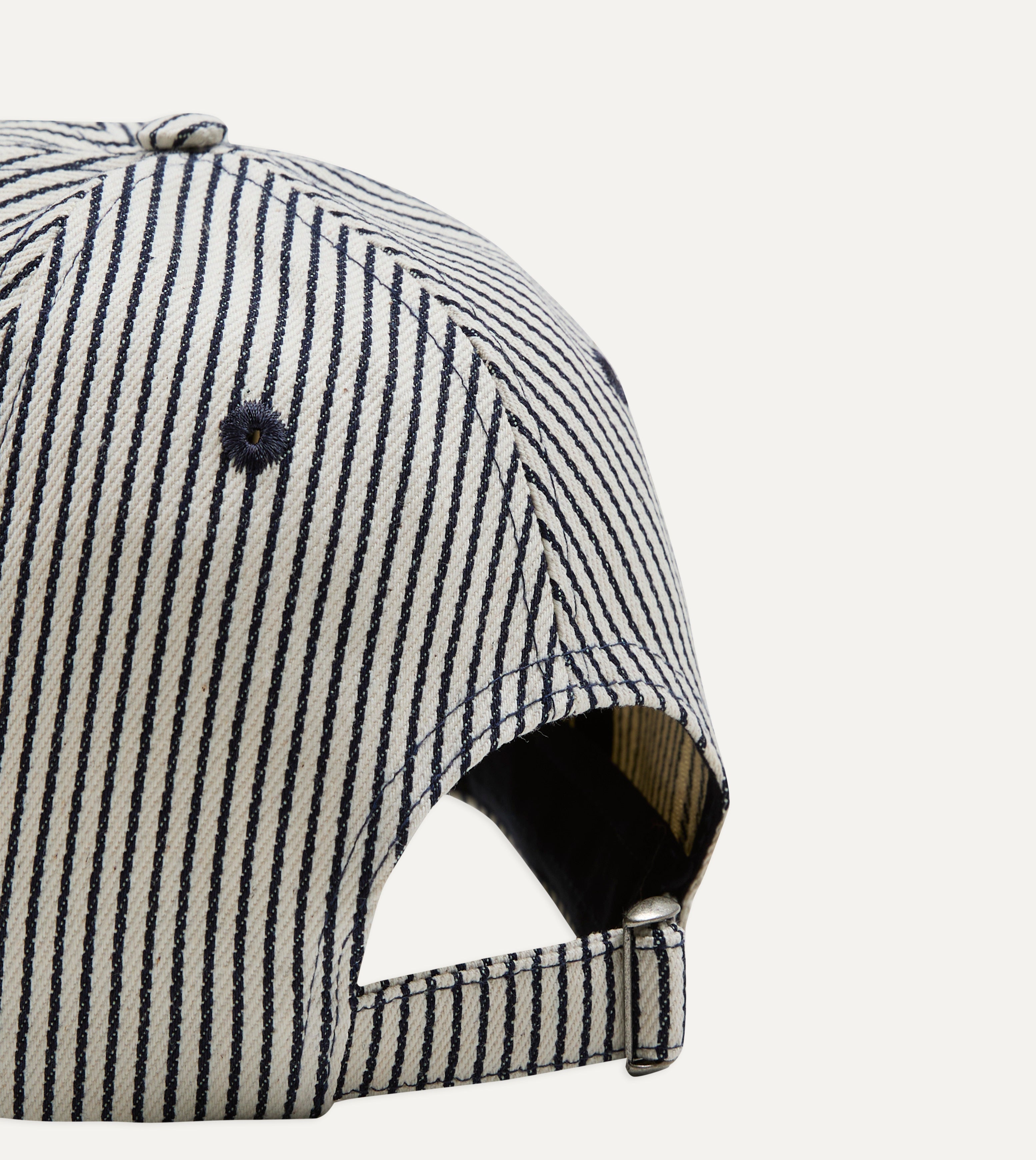 Navy Stripe Cotton Baseball Cap