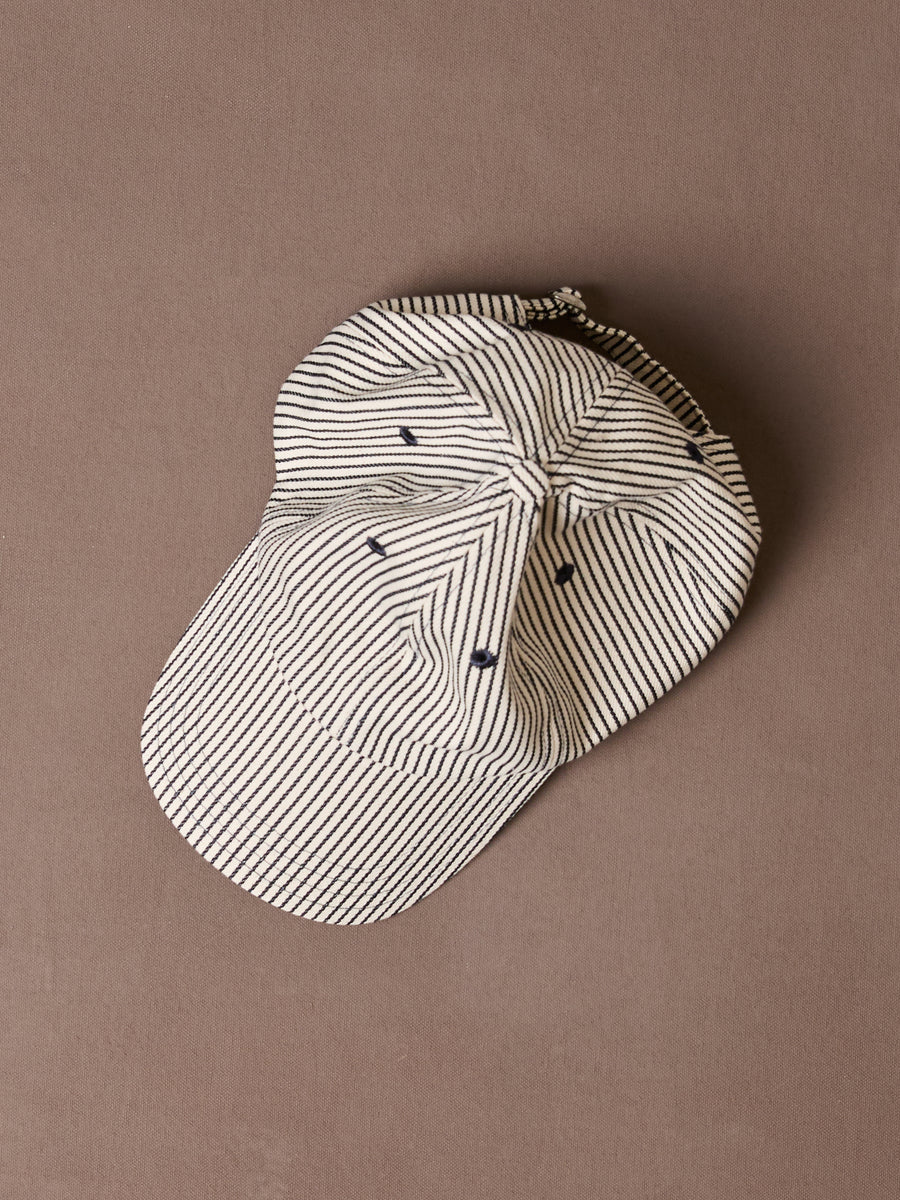 Navy Stripe Cotton Baseball Cap